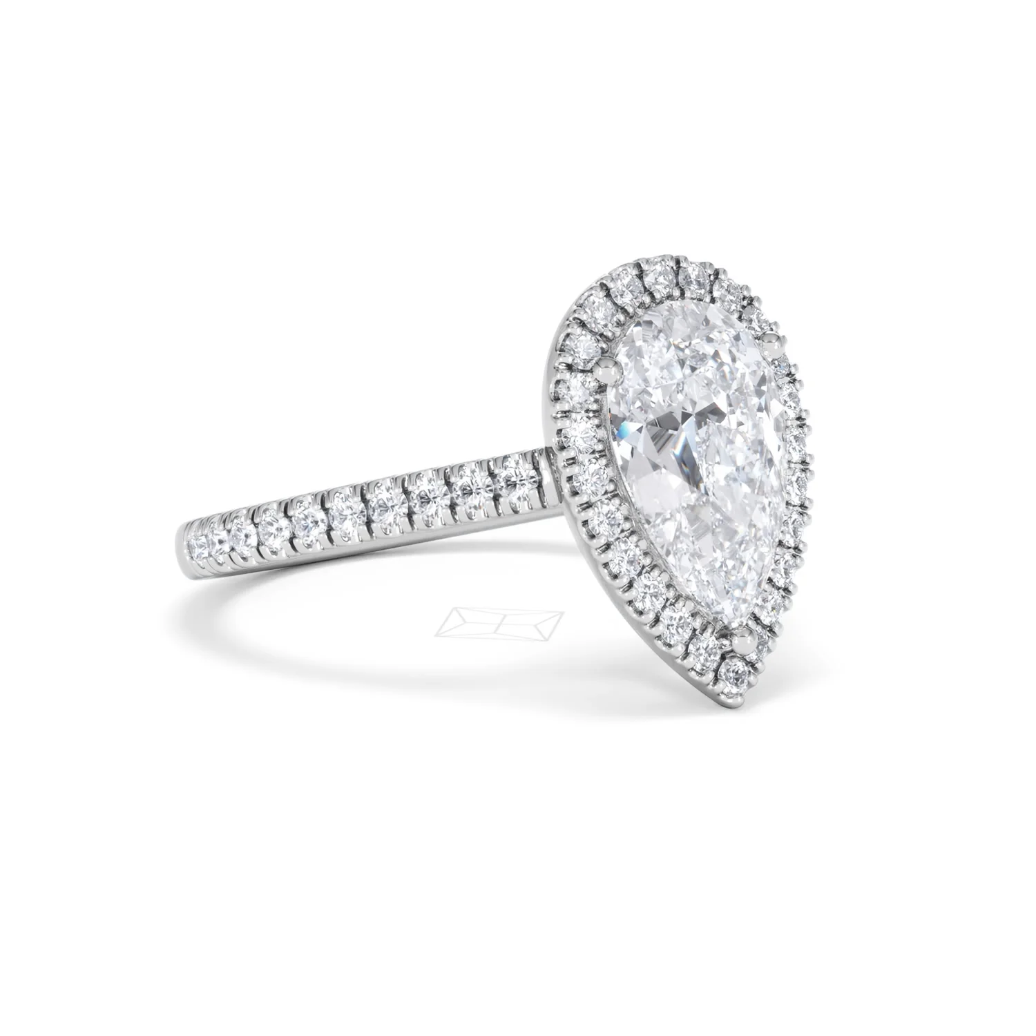 Diana Lab Diamond Pear Halo Engagement Ring Platinum 2.60ct F/VS1 - Image 19