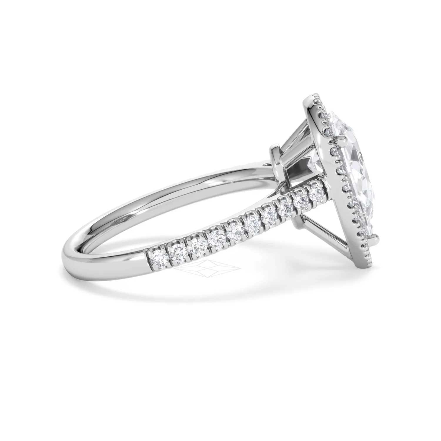 Diana Lab Diamond Pear Halo Engagement Ring Platinum 2.60ct F/VS1 - Image 31