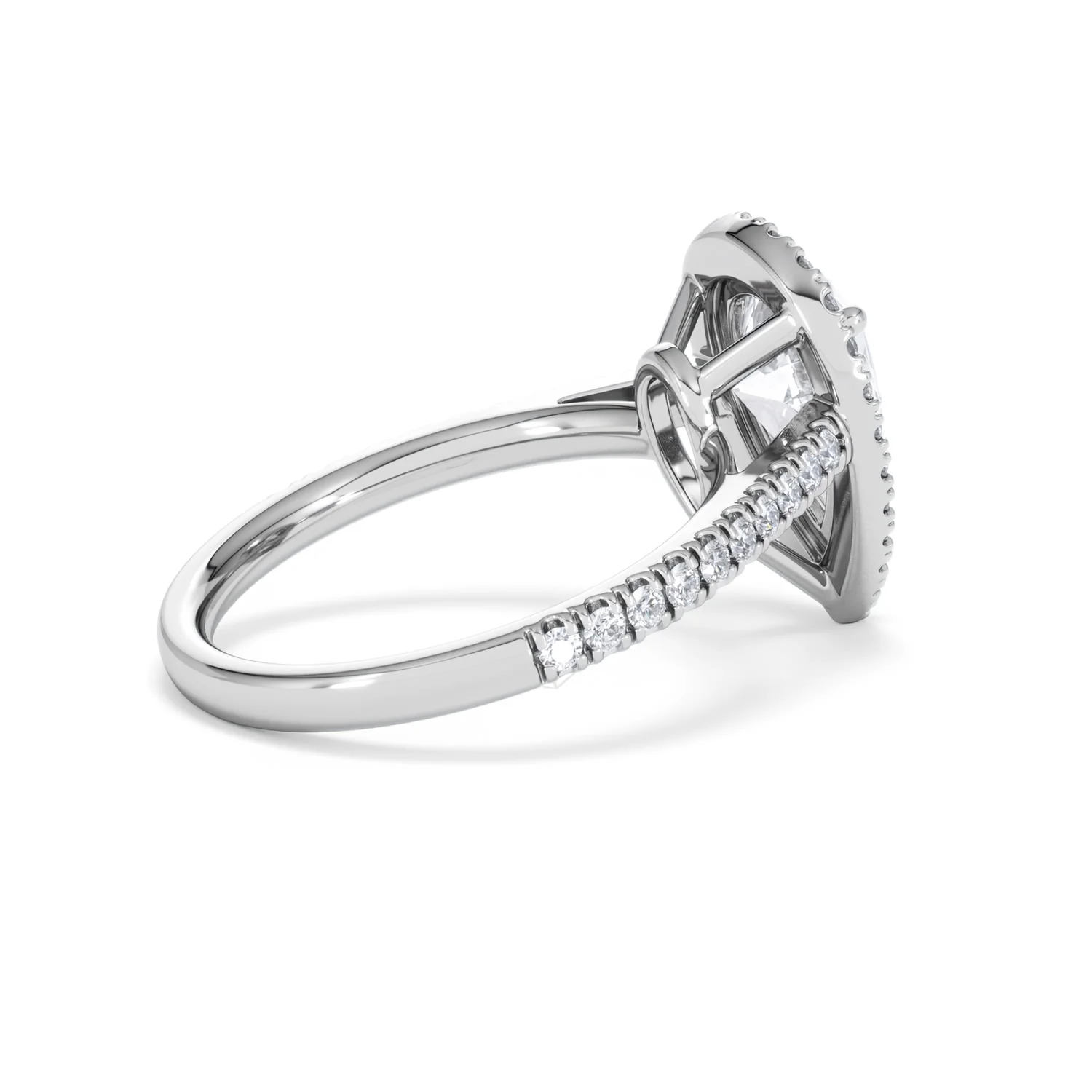 Diana Lab Diamond Pear Halo Engagement Ring Platinum 2.60ct F/VS1 - Image 37