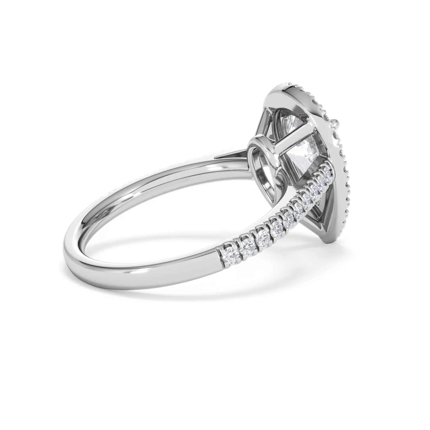 Diana Lab Diamond Pear Halo Engagement Ring Platinum 2.60ct F/VS1 - Image 38