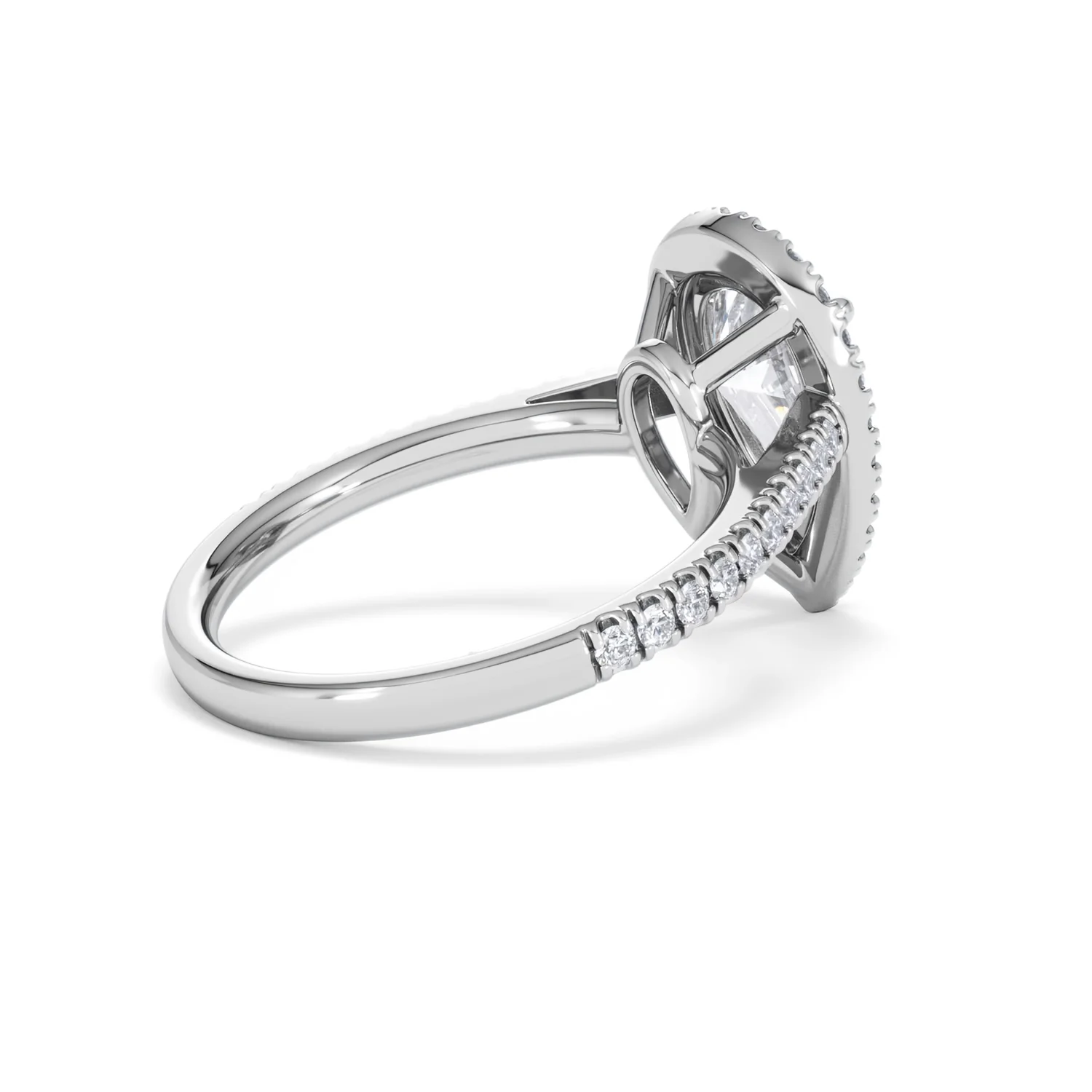 Diana Lab Diamond Pear Halo Engagement Ring Platinum 2.60ct F/VS1 - Image 39