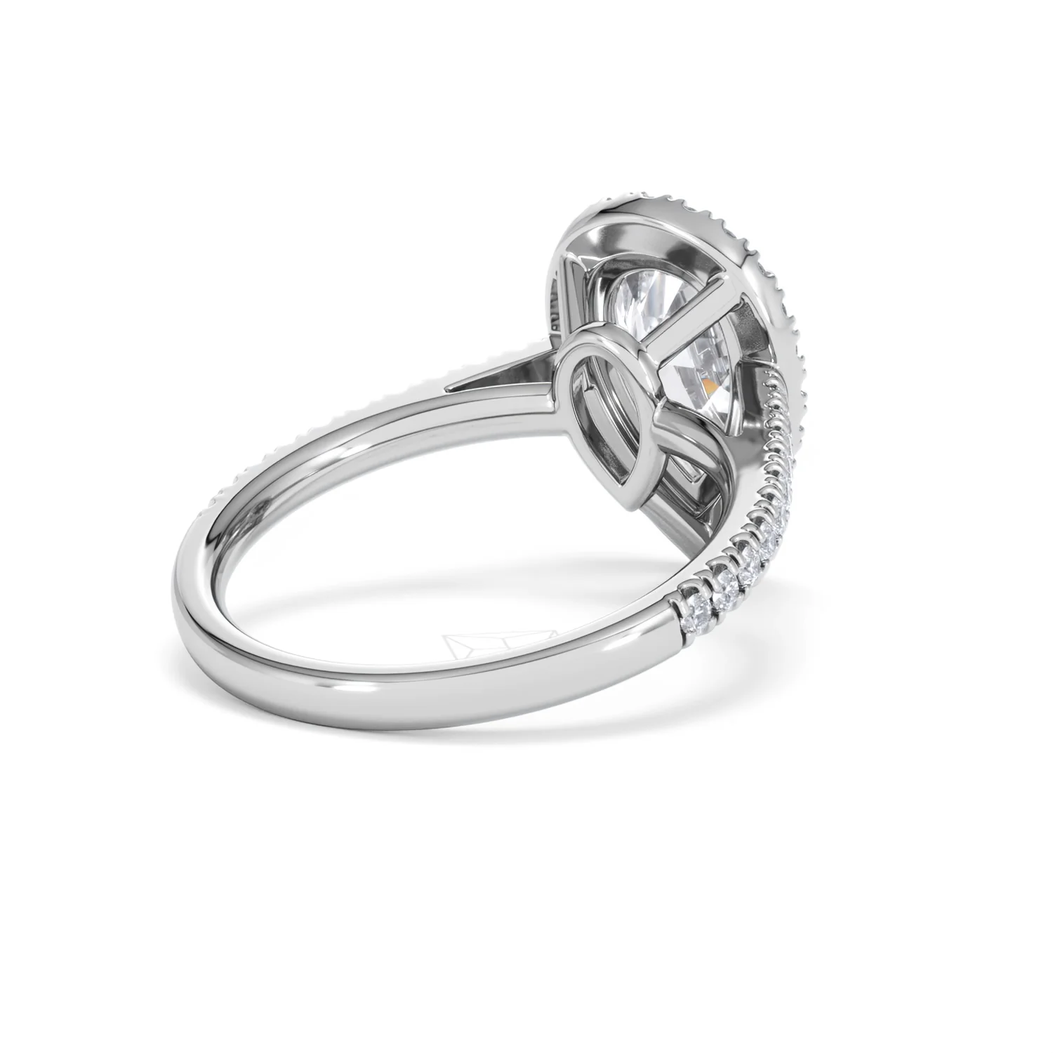 Diana Lab Diamond Pear Halo Engagement Ring Platinum 2.60ct F/VS1 - Image 43