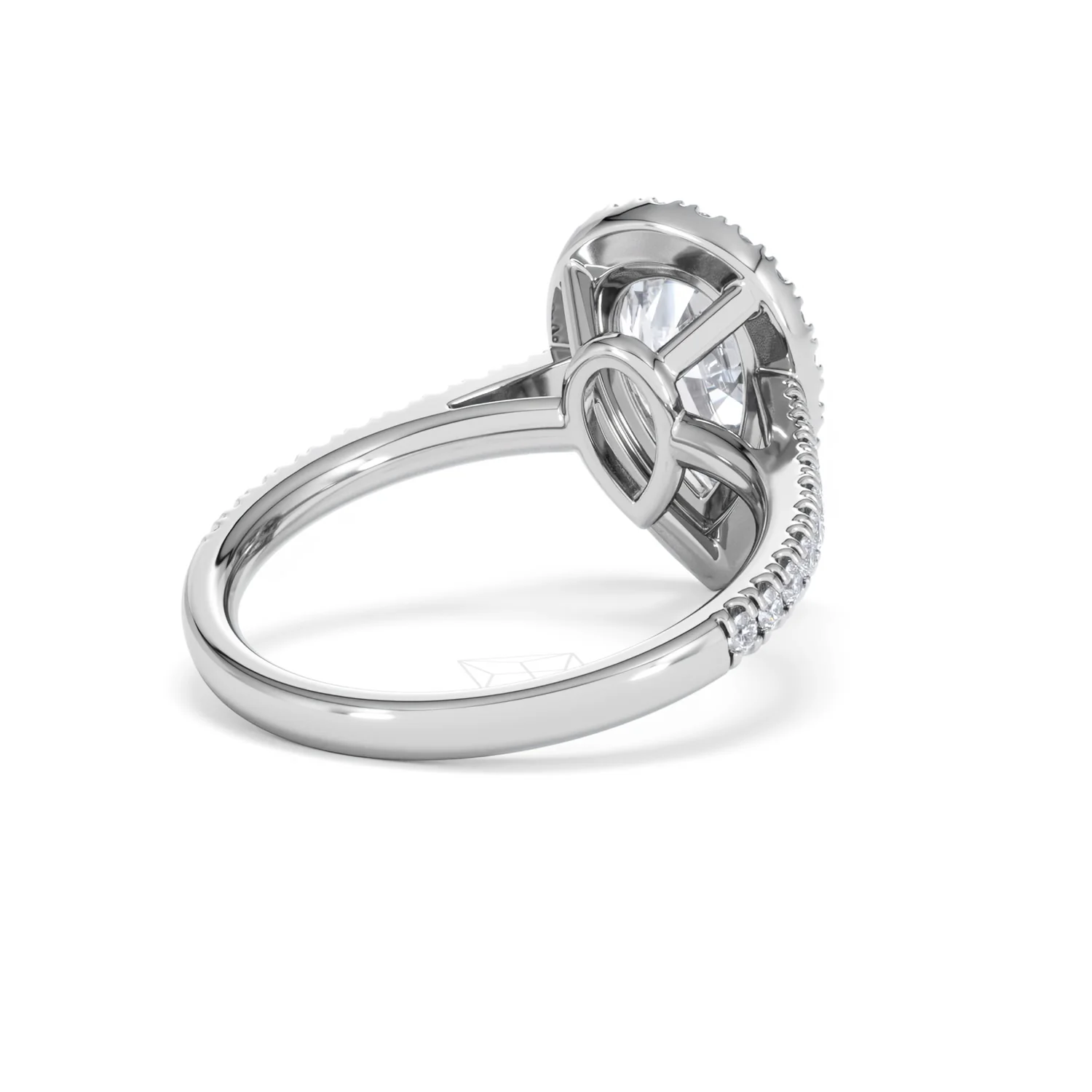 Diana Lab Diamond Pear Halo Engagement Ring Platinum 2.60ct F/VS1 - Image 44