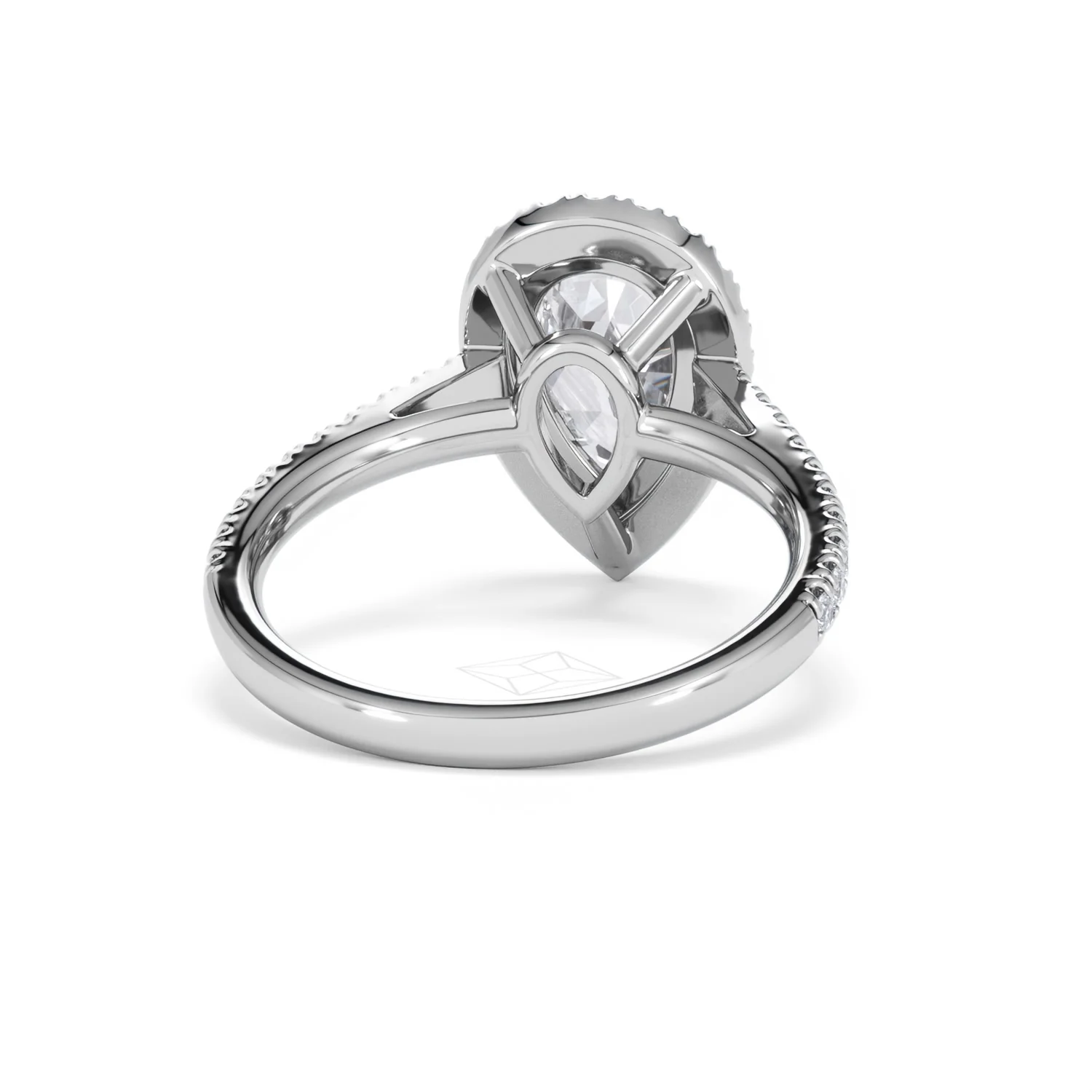 Diana Lab Diamond Pear Halo Engagement Ring Platinum 2.60ct F/VS1 - Image 48