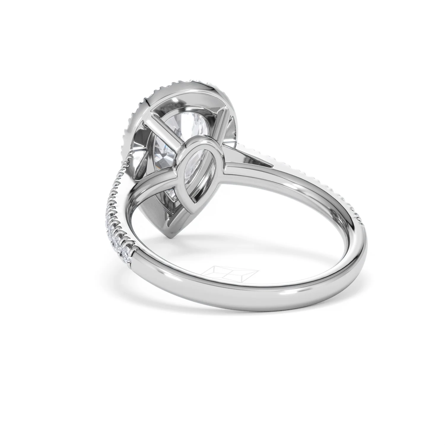 Diana Lab Diamond Pear Halo Engagement Ring Platinum 2.60ct F/VS1 - Image 56