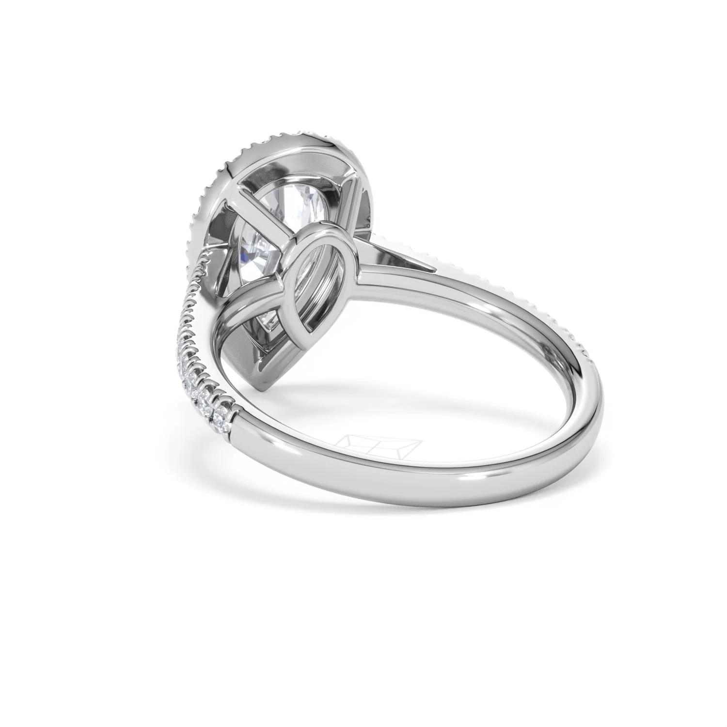 Diana Lab Diamond Pear Halo Engagement Ring Platinum 2.60ct F/VS1 - Image 57