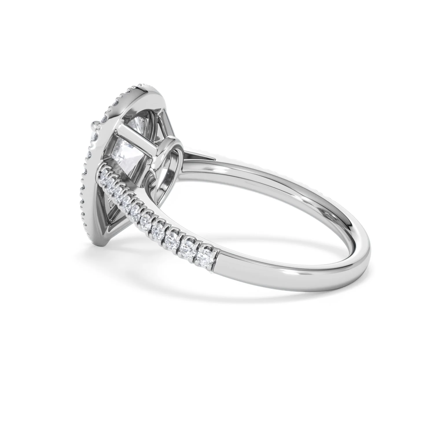 Diana Lab Diamond Pear Halo Engagement Ring Platinum 2.60ct F/VS1 - Image 64