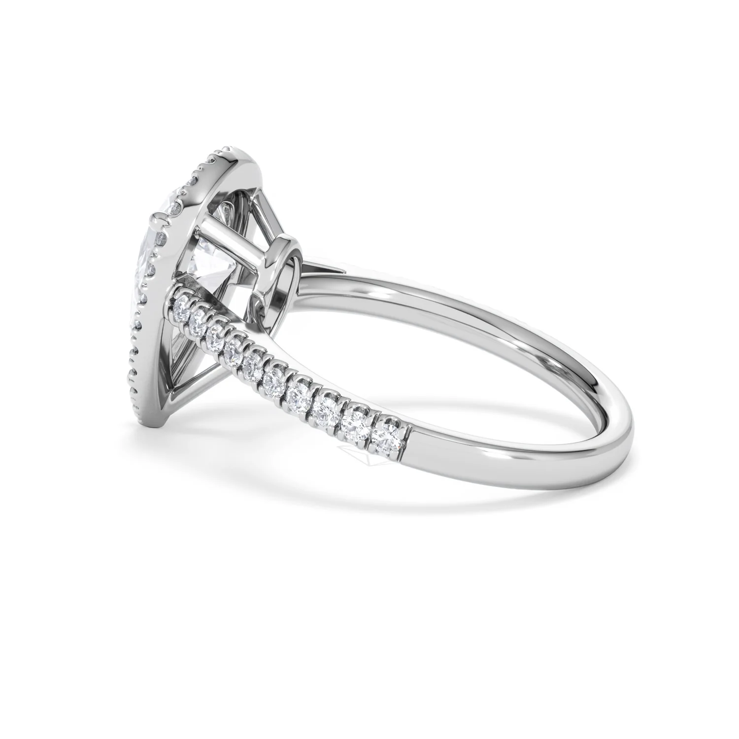 Diana Lab Diamond Pear Halo Engagement Ring Platinum 2.60ct F/VS1 - Image 66