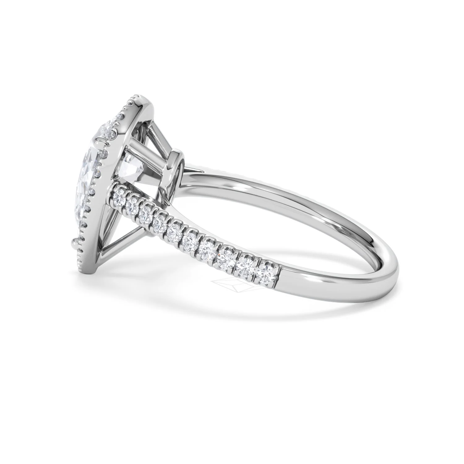 Diana Lab Diamond Pear Halo Engagement Ring Platinum 2.60ct F/VS1 - Image 68