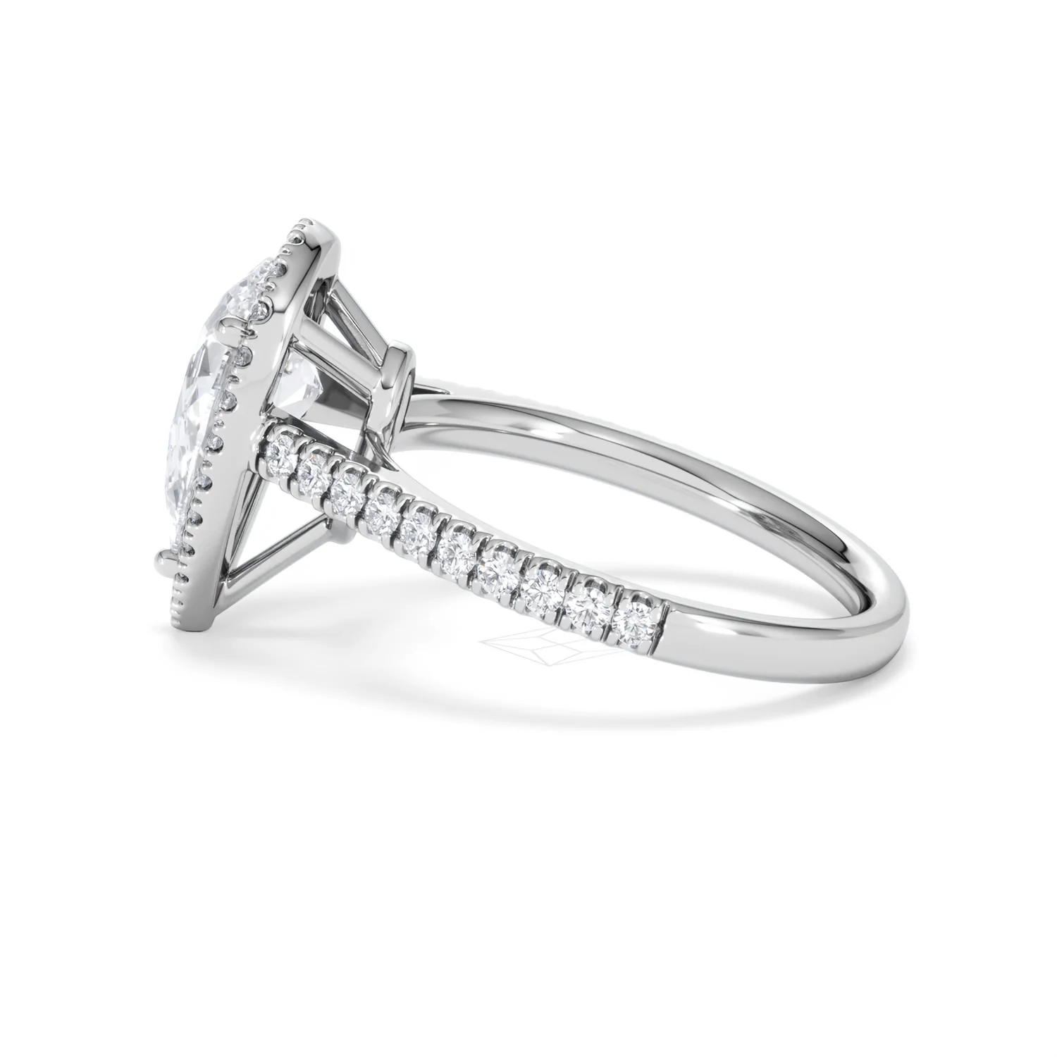 Diana Lab Diamond Pear Halo Engagement Ring Platinum 2.60ct F/VS1 - Image 69