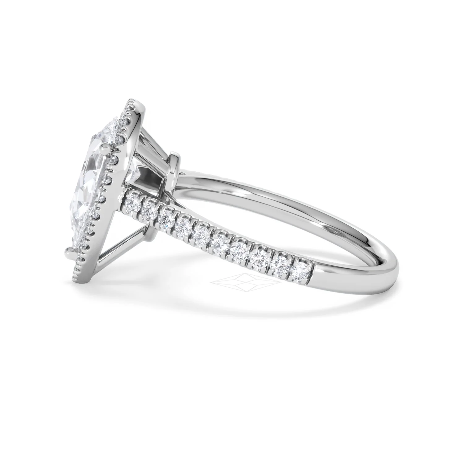 Diana Lab Diamond Pear Halo Engagement Ring Platinum 2.60ct F/VS1 - Image 71