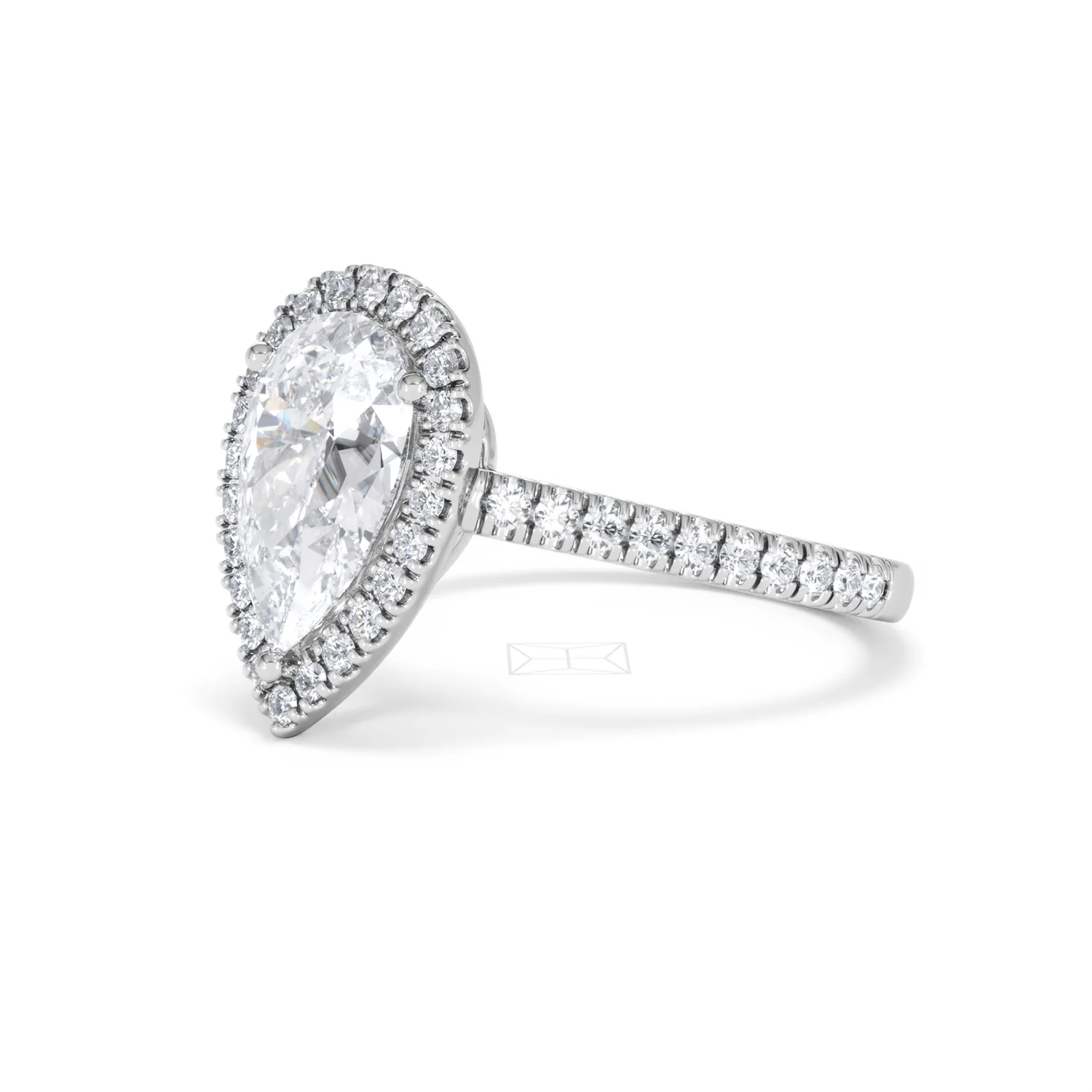 Diana Lab Diamond Pear Halo Engagement Ring Platinum 2.60ct F/VS1 - Image 81