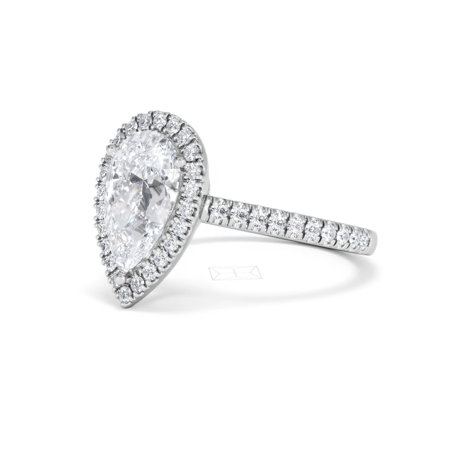 Diana Lab Diamond Pear Halo Engagement Ring Platinum 2.60ct F/VS1 - Image 82