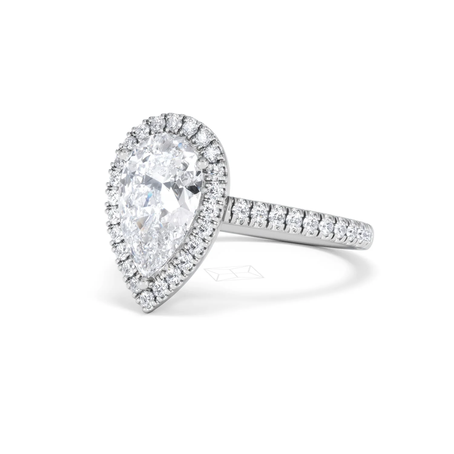 Diana Lab Diamond Pear Halo Engagement Ring Platinum 2.60ct F/VS1 - Image 84