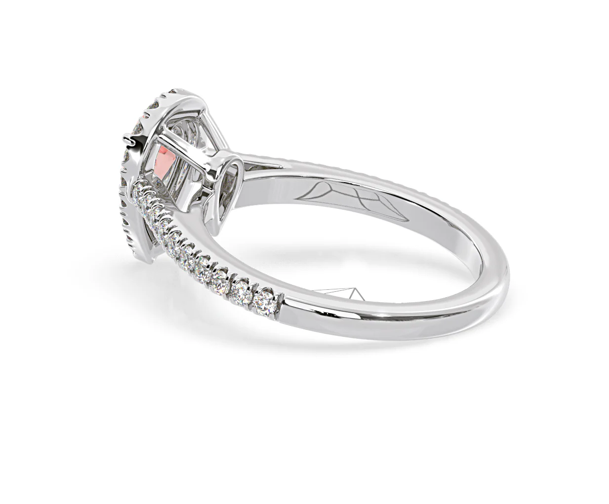 Diana Pink Lab Diamond Pear Halo Ring 1.00ct in 18K White Gold - Elara Collection - Image 34