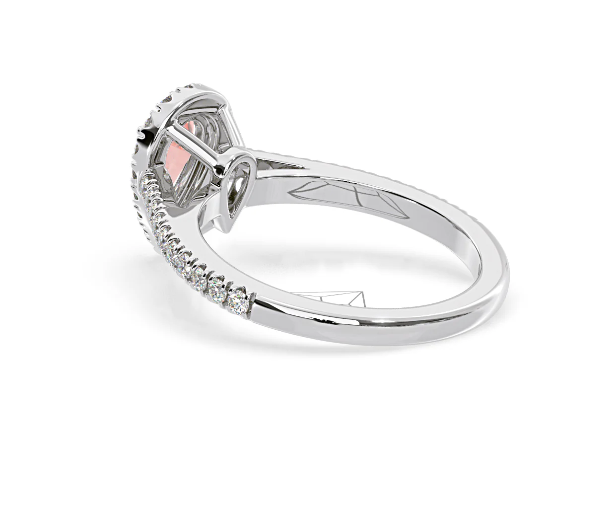 Diana Pink Lab Diamond Pear Halo Ring 1.00ct in 18K White Gold - Elara Collection - Image 36