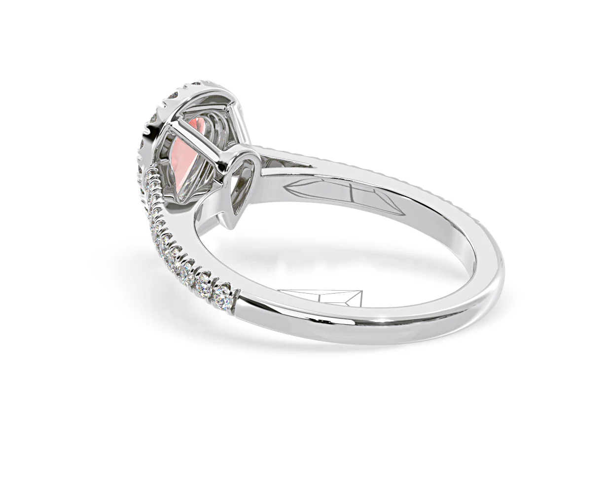 Diana Pink Lab Diamond Pear Halo Ring 1.00ct in 18K White Gold - Elara Collection - Image 37