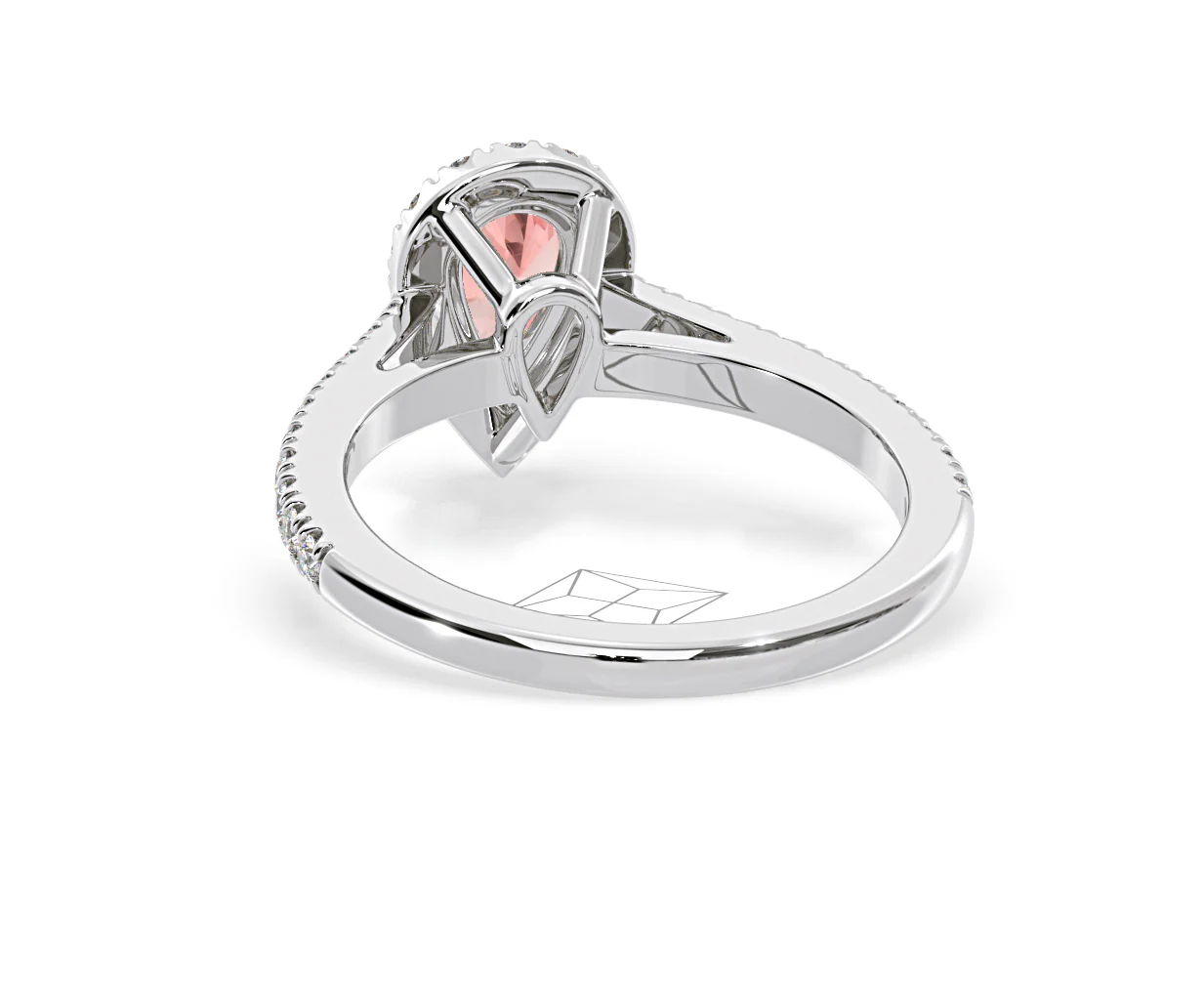 Diana Pink Lab Diamond Pear Halo Ring 1.00ct in 18K White Gold - Elara Collection - Image 43