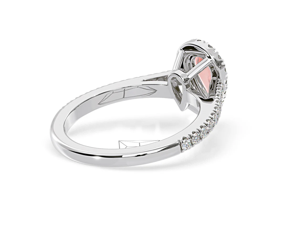 Diana Pink Lab Diamond Pear Halo Ring 1.00ct in 18K White Gold - Elara Collection - Image 56