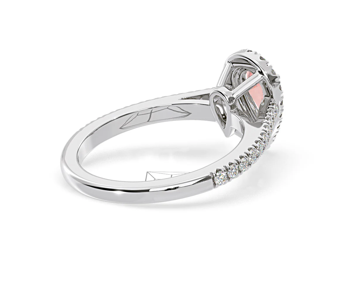 Diana Pink Lab Diamond Pear Halo Ring 1.00ct in 18K White Gold - Elara Collection - Image 57