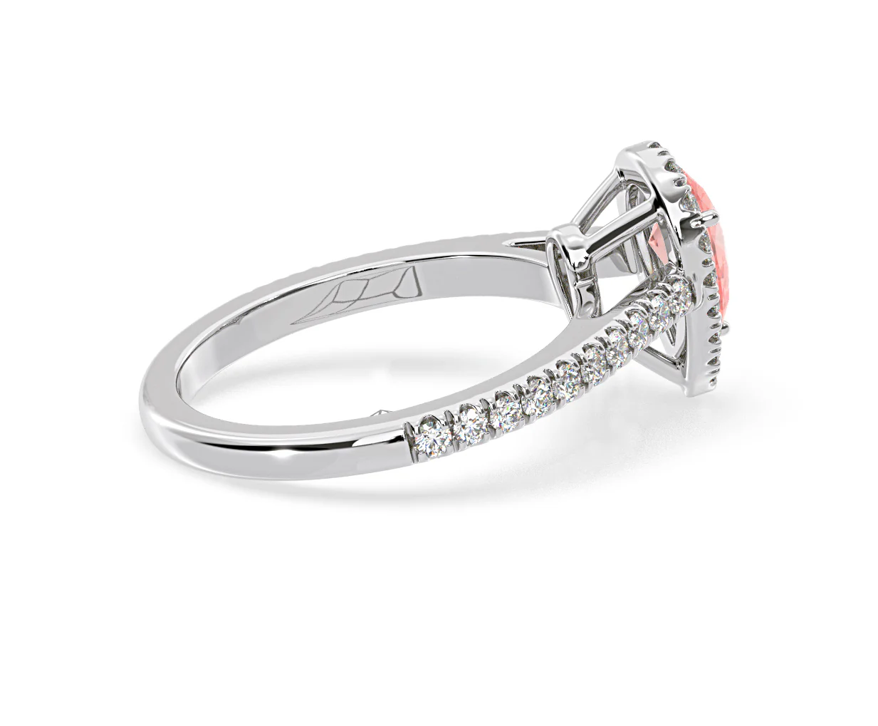Diana Pink Lab Diamond Pear Halo Ring 1.00ct in 18K White Gold - Elara Collection - Image 62
