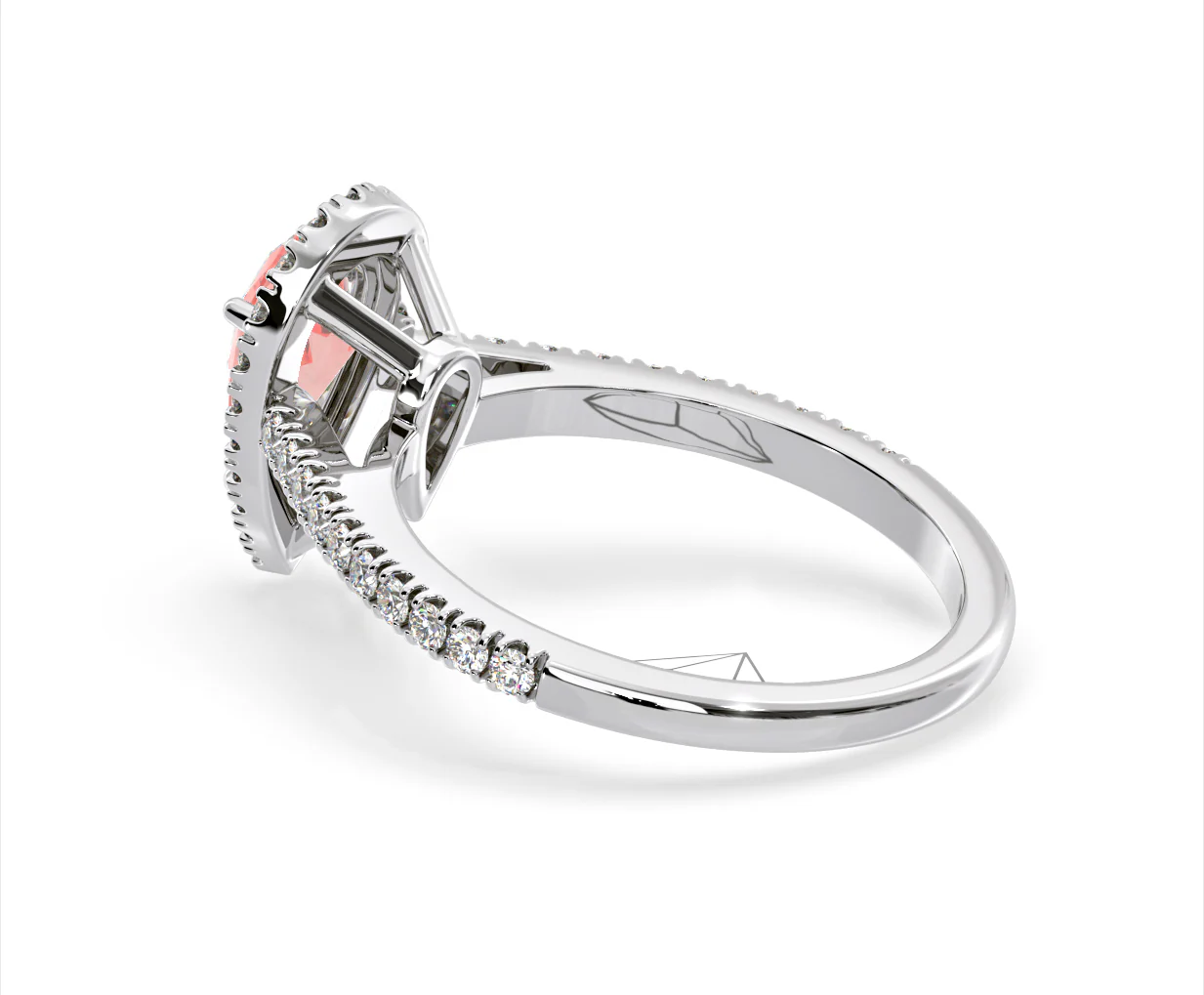 Diana Pink Lab Diamond Pear Halo Ring 1.60ct in 18K White Gold - Elara Collection - Image 35