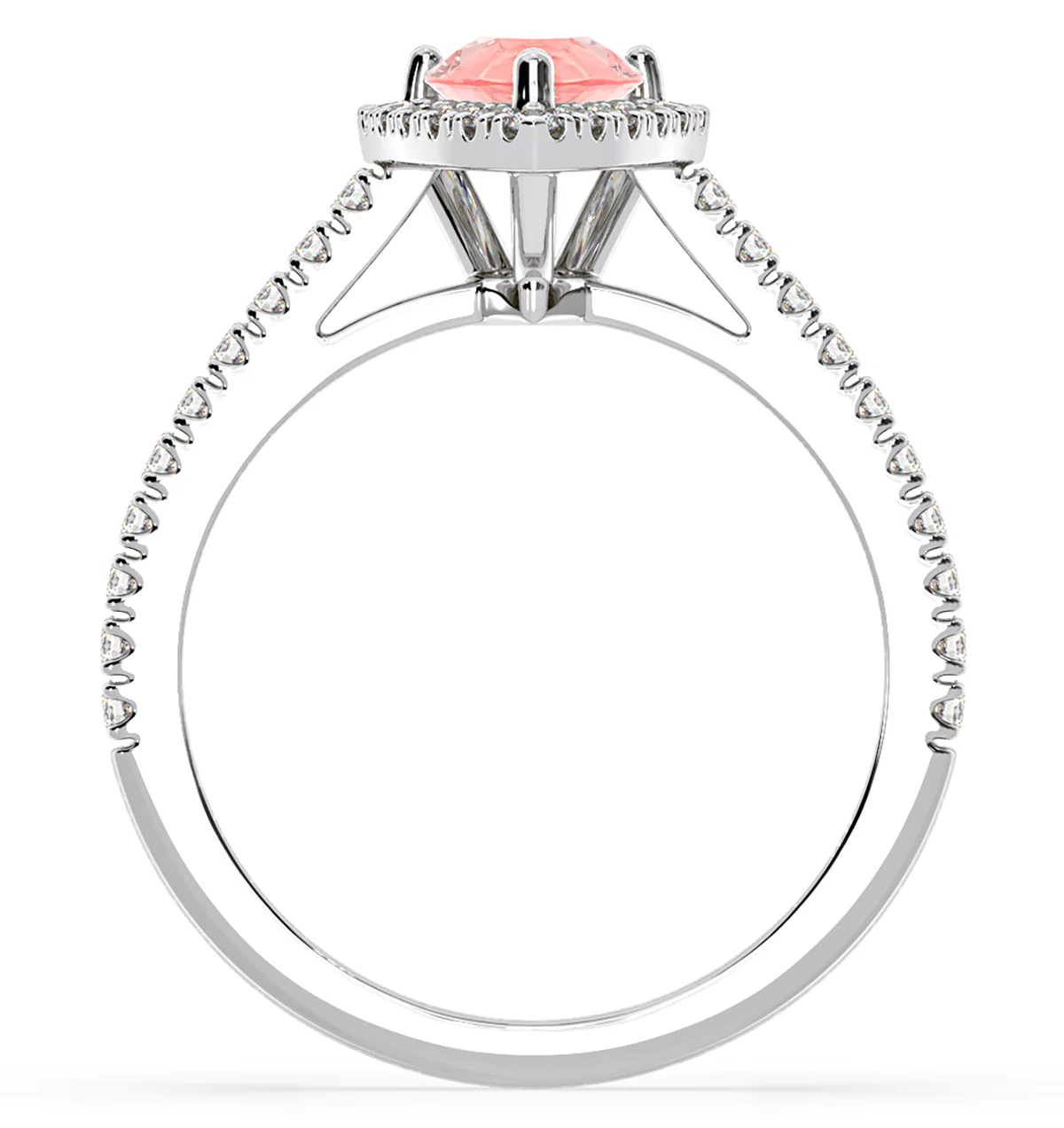 Diana Pink Lab Diamond Pear Halo Ring 1.60ct in Platinum - Elara Collection - Image 6