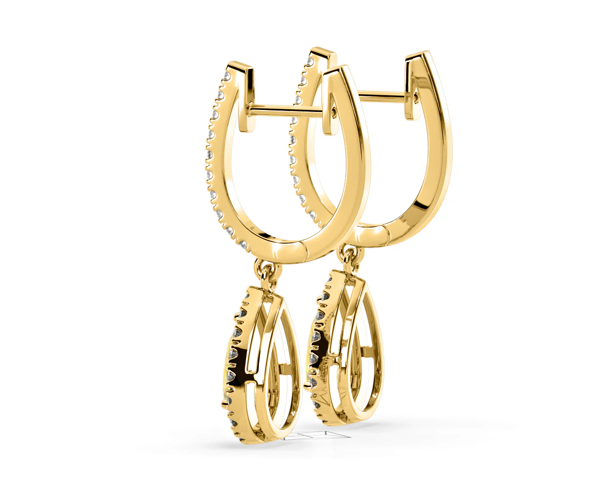 Diana Yellow Lab Diamond 1.48ct Pear Halo Drop Earrings in 18K Yellow Gold - Elara Collection - Image 33
