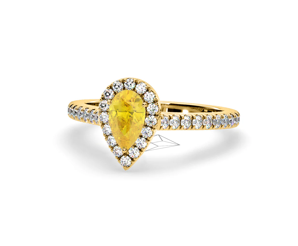 Diana Yellow Lab Diamond Pear Halo Ring 1.00ct in 18K Yellow Gold - Elara Collection - Image 10