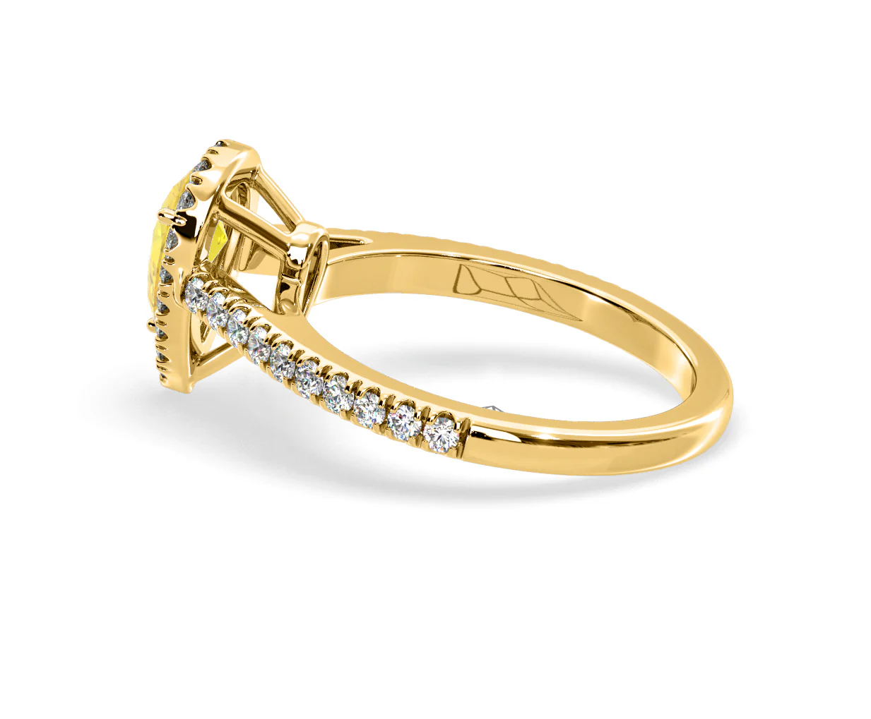 Diana Yellow Lab Diamond Pear Halo Ring 1.00ct in 18K Yellow Gold - Elara Collection - Image 31