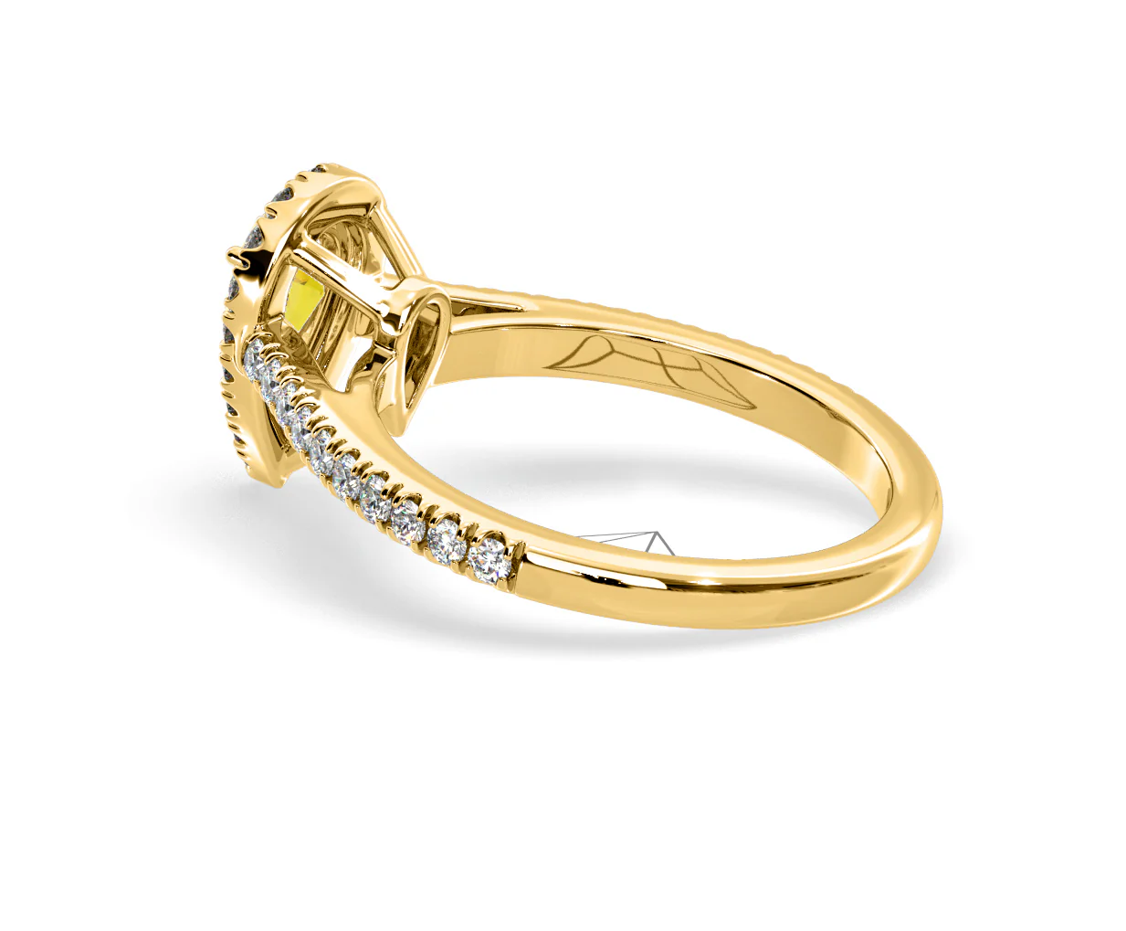 Diana Yellow Lab Diamond Pear Halo Ring 1.00ct in 18K Yellow Gold - Elara Collection - Image 34