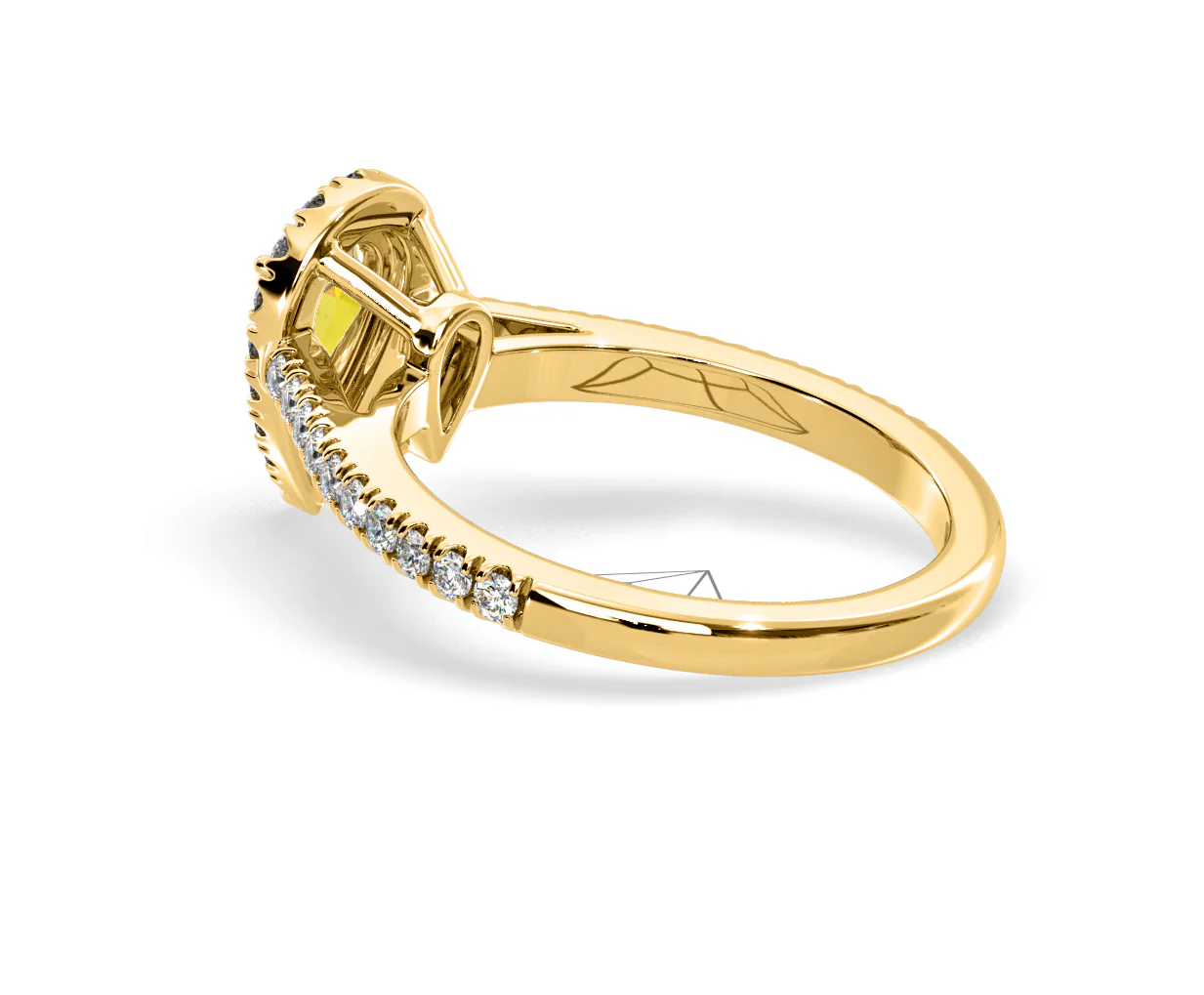 Diana Yellow Lab Diamond Pear Halo Ring 1.00ct in 18K Yellow Gold - Elara Collection - Image 35