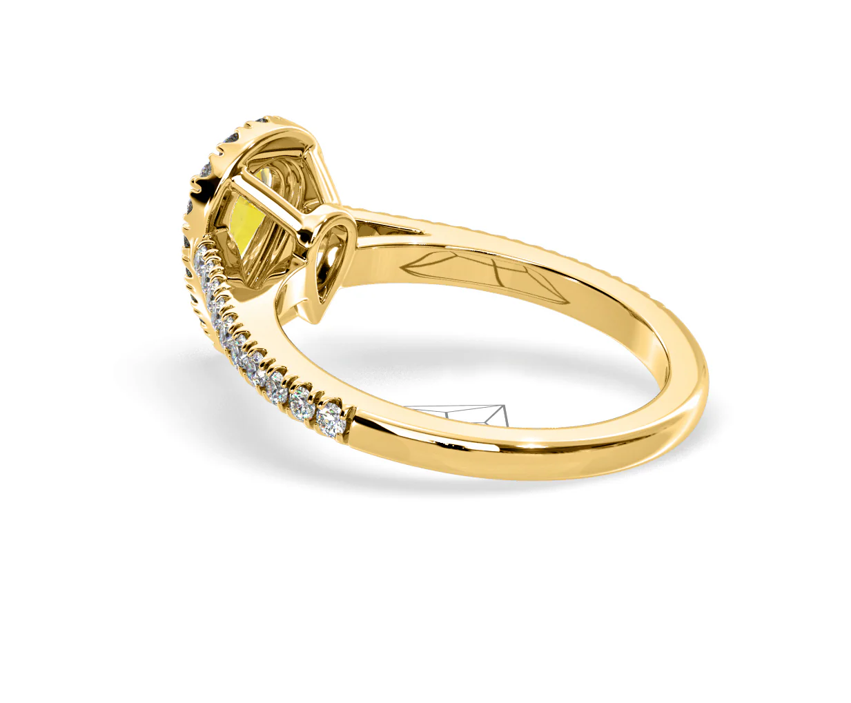 Diana Yellow Lab Diamond Pear Halo Ring 1.00ct in 18K Yellow Gold - Elara Collection - Image 36