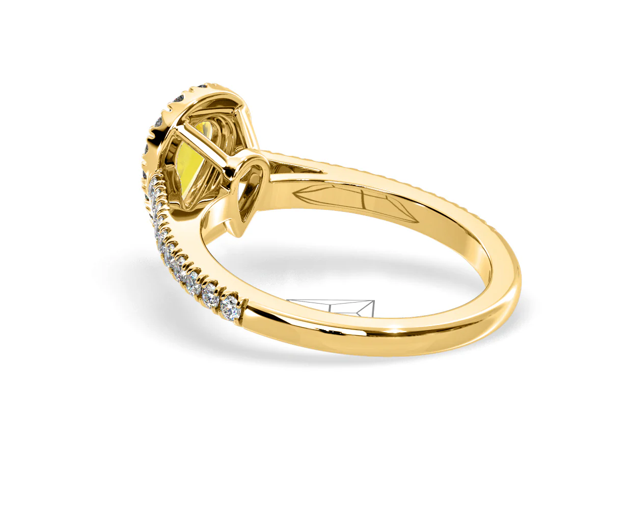 Diana Yellow Lab Diamond Pear Halo Ring 1.00ct in 18K Yellow Gold - Elara Collection - Image 37