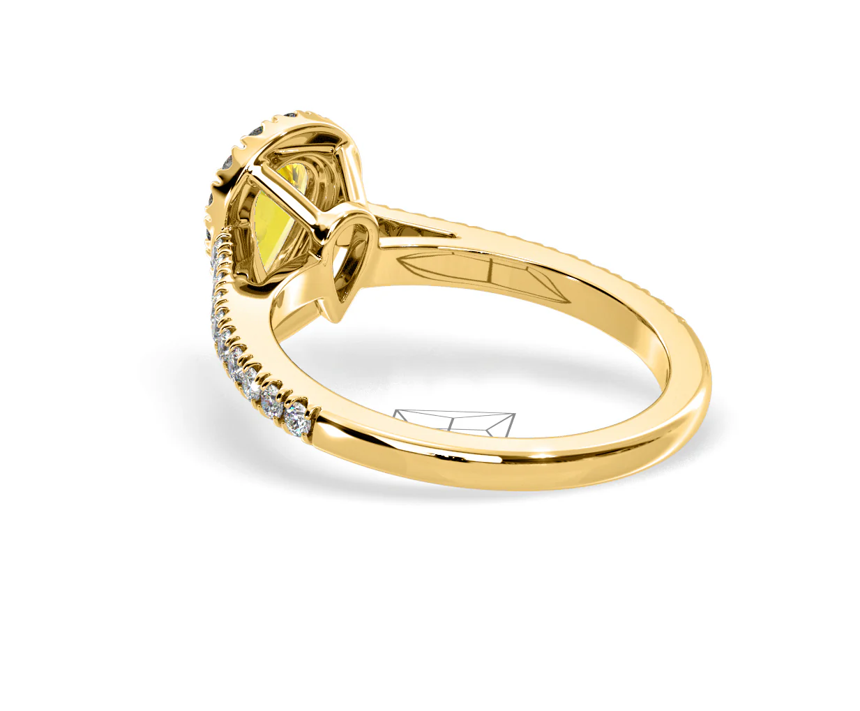 Diana Yellow Lab Diamond Pear Halo Ring 1.00ct in 18K Yellow Gold - Elara Collection - Image 38
