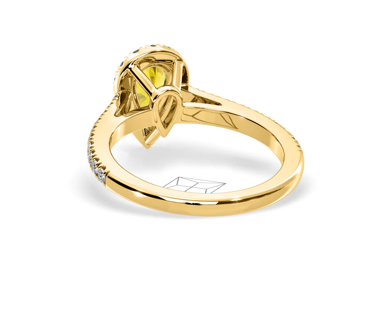 Diana Yellow Lab Diamond Pear Halo Ring 1.00ct in 18K Yellow Gold - Elara Collection - Image 42