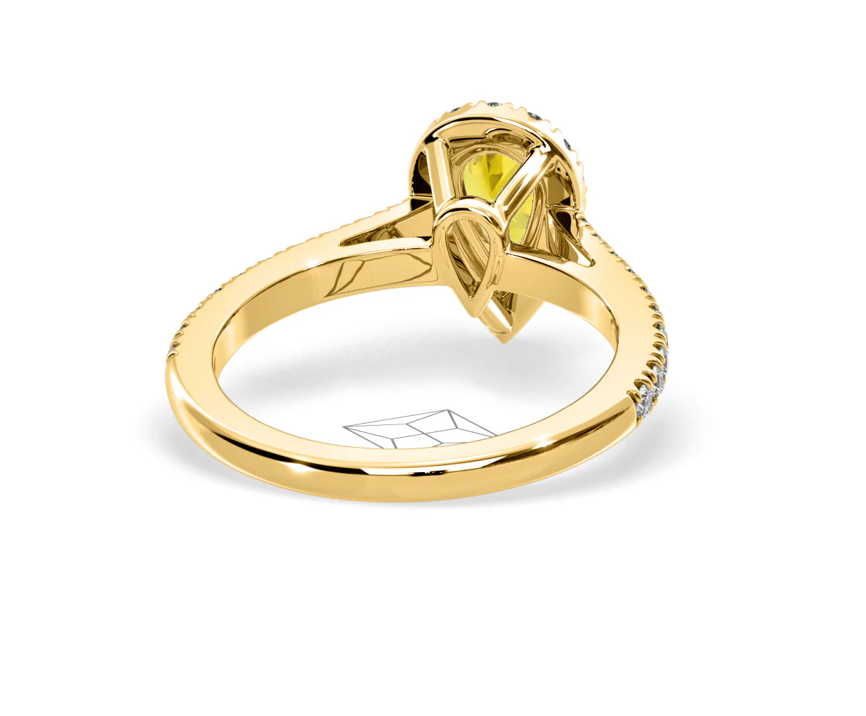 Diana Yellow Lab Diamond Pear Halo Ring 1.00ct in 18K Yellow Gold - Elara Collection - Image 50