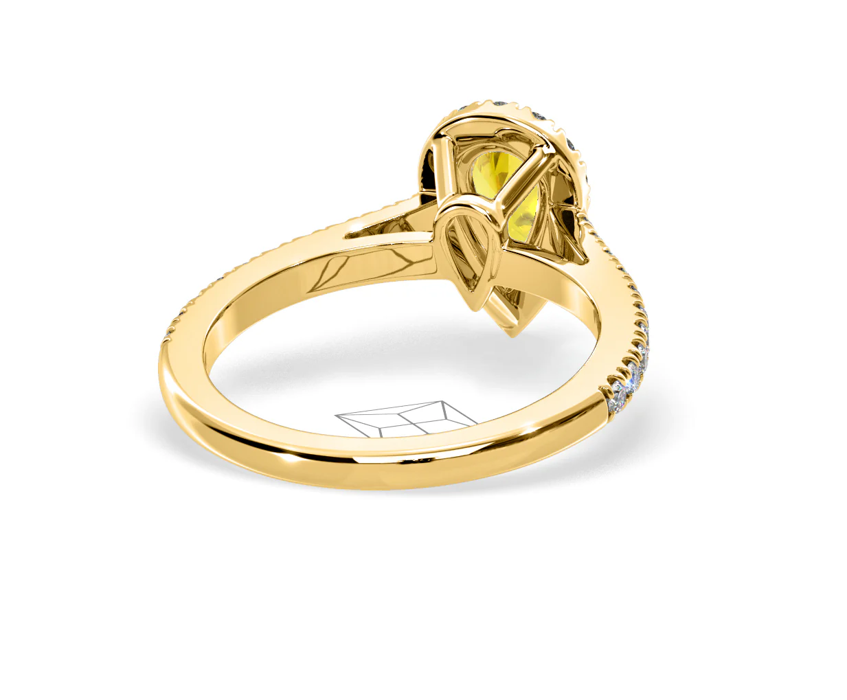 Diana Yellow Lab Diamond Pear Halo Ring 1.00ct in 18K Yellow Gold - Elara Collection - Image 51