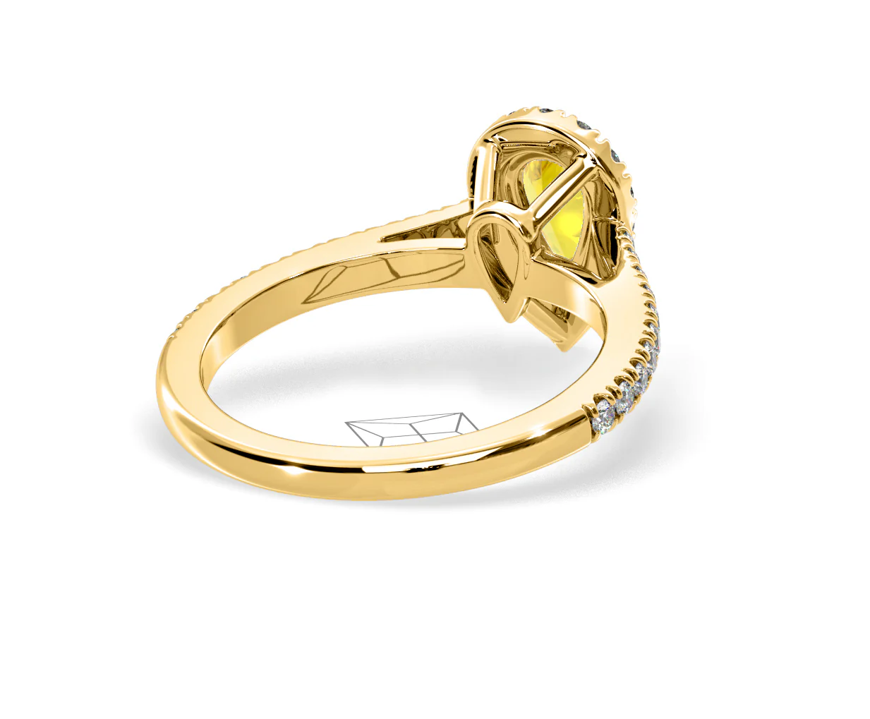 Diana Yellow Lab Diamond Pear Halo Ring 1.00ct in 18K Yellow Gold - Elara Collection - Image 53