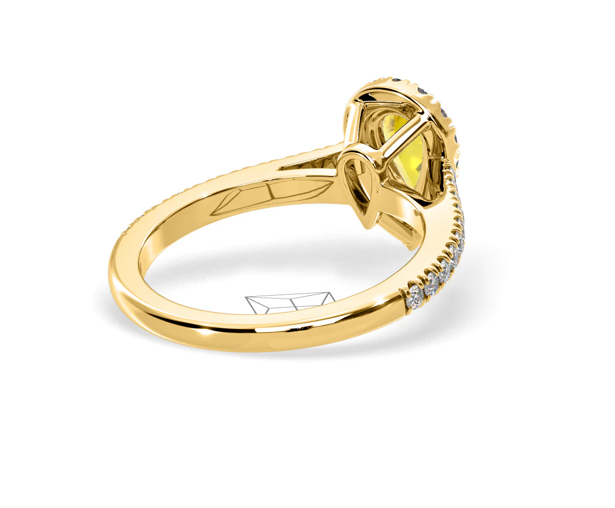 Diana Yellow Lab Diamond Pear Halo Ring 1.00ct in 18K Yellow Gold - Elara Collection - Image 54