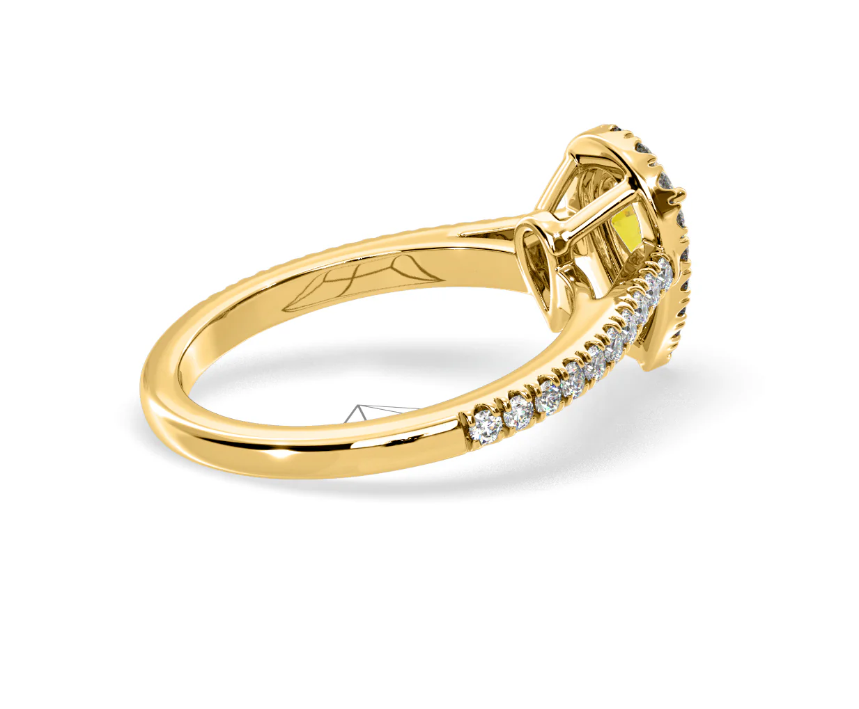 Diana Yellow Lab Diamond Pear Halo Ring 1.00ct in 18K Yellow Gold - Elara Collection - Image 59