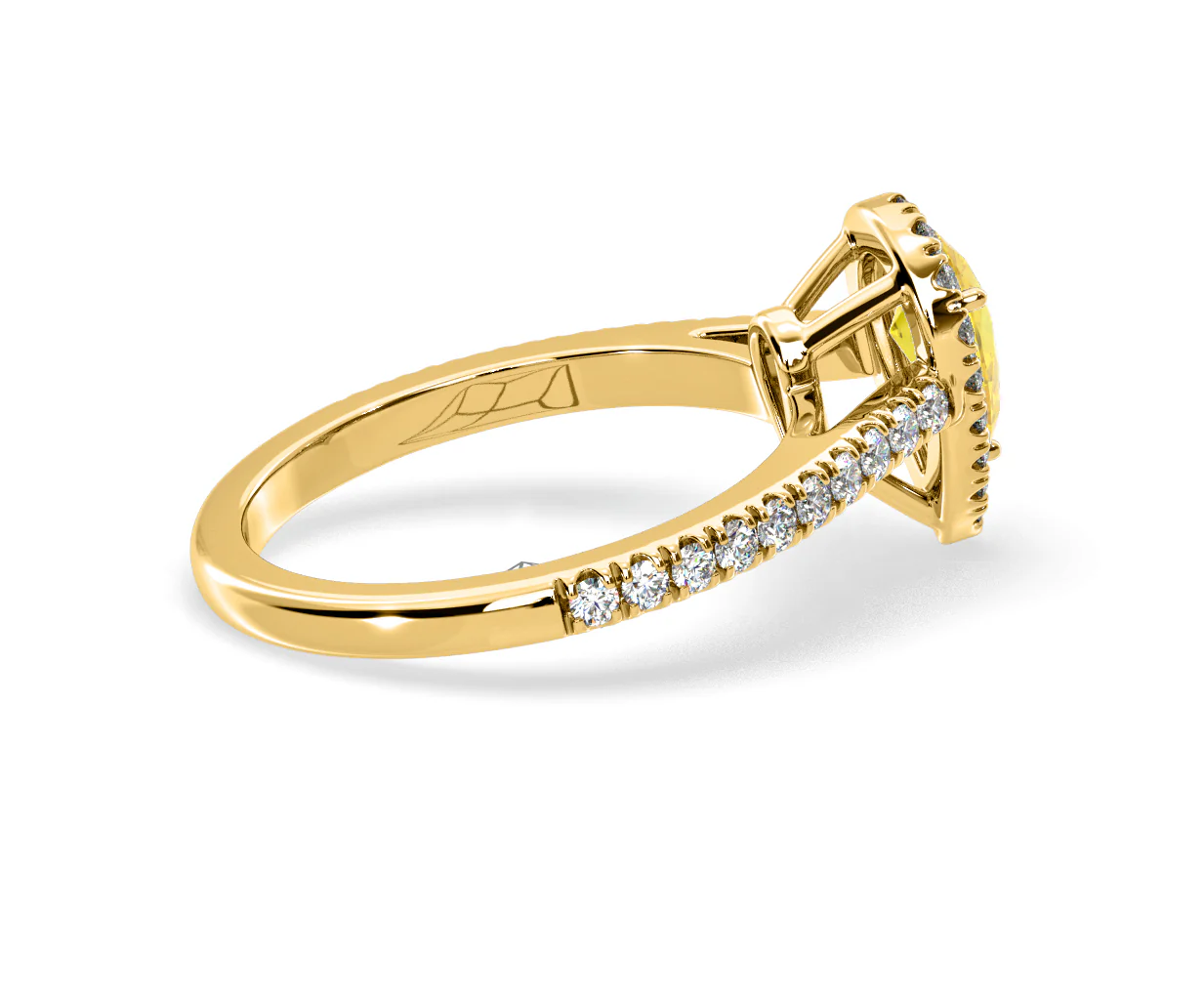 Diana Yellow Lab Diamond Pear Halo Ring 1.00ct in 18K Yellow Gold - Elara Collection - Image 62