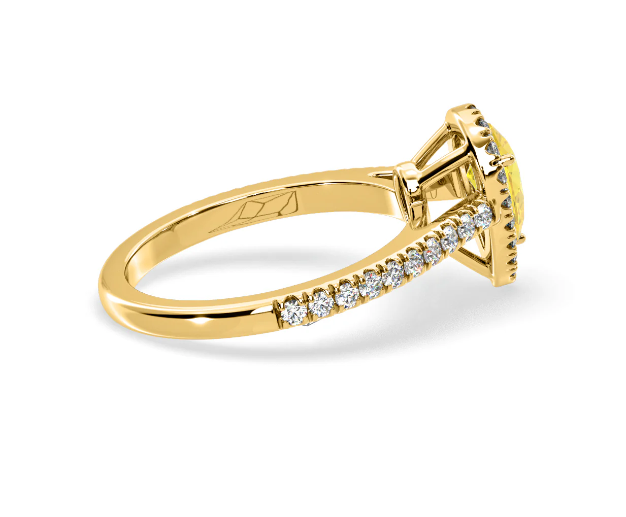 Diana Yellow Lab Diamond Pear Halo Ring 1.00ct in 18K Yellow Gold - Elara Collection - Image 63