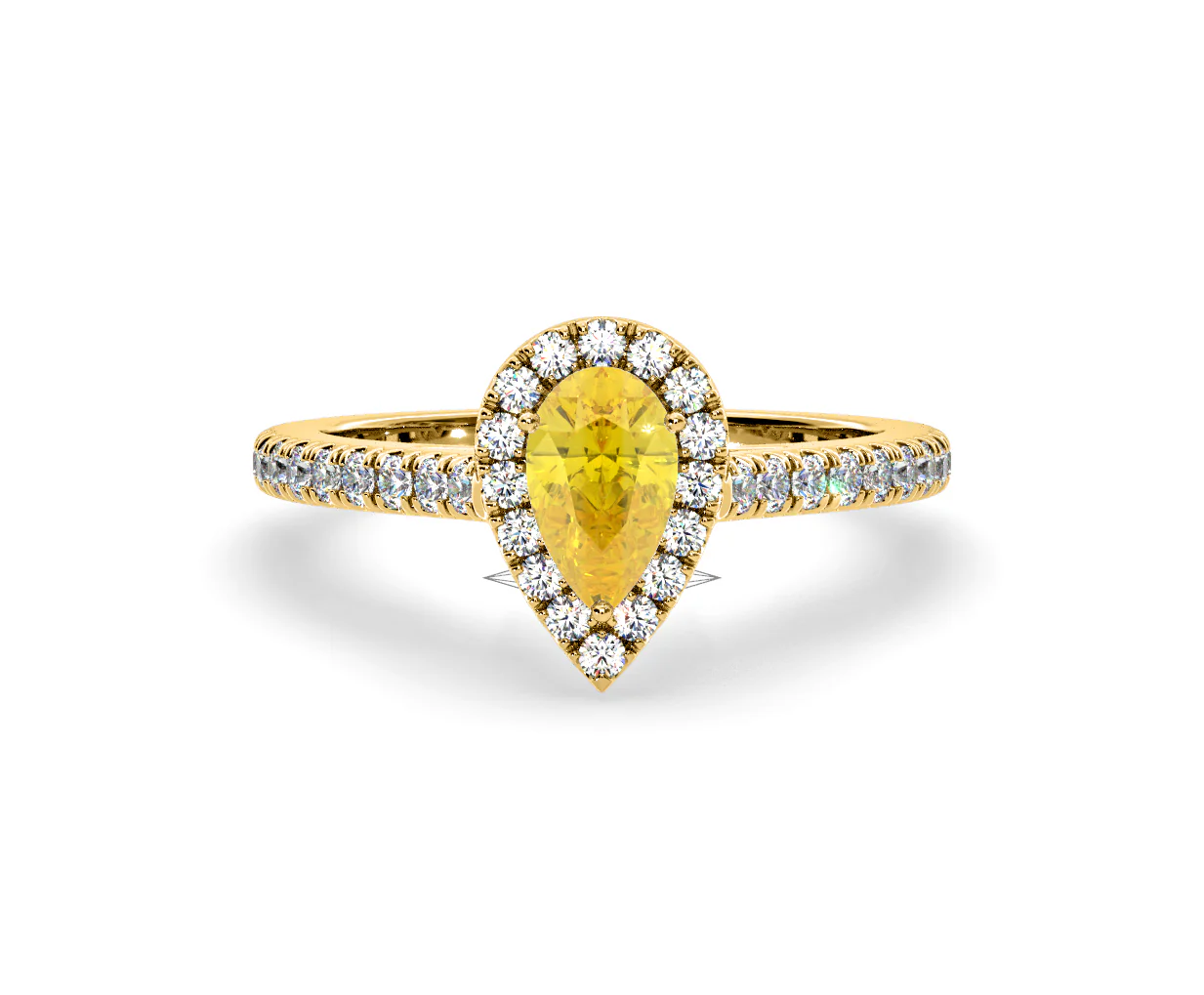 Diana Yellow Lab Diamond Pear Halo Ring 1.00ct in 18K Yellow Gold - Elara Collection - Image 7