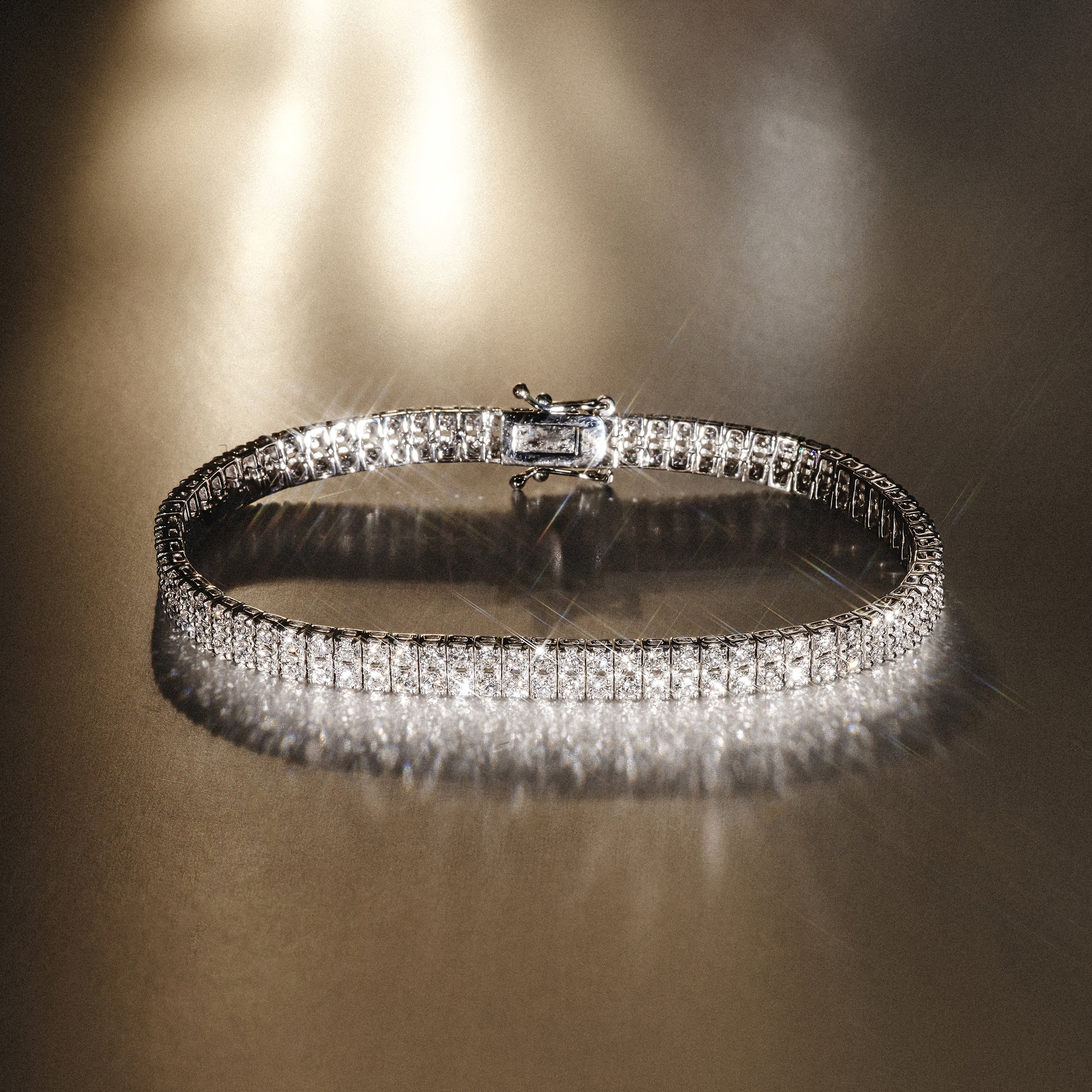 Double Row Lab Diamond Tennis Bracelet 6.20ct in 9K White Gold - Image 8