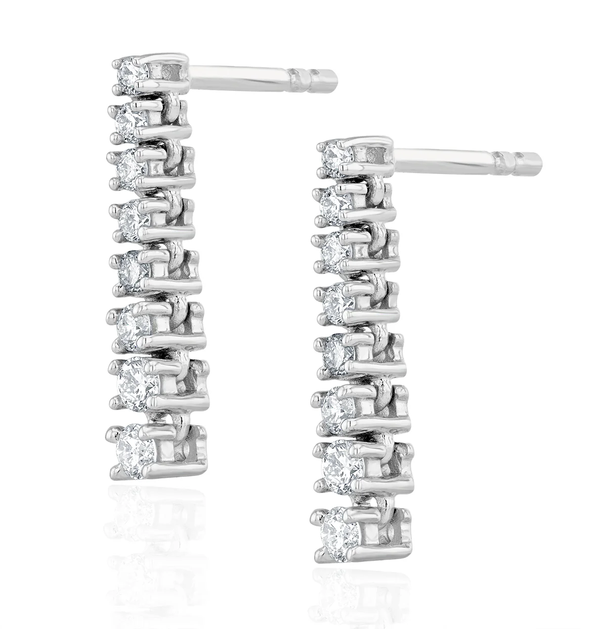 Drop Earrings Lab Diamond 0.30ct in 9k White Gold - Image 3