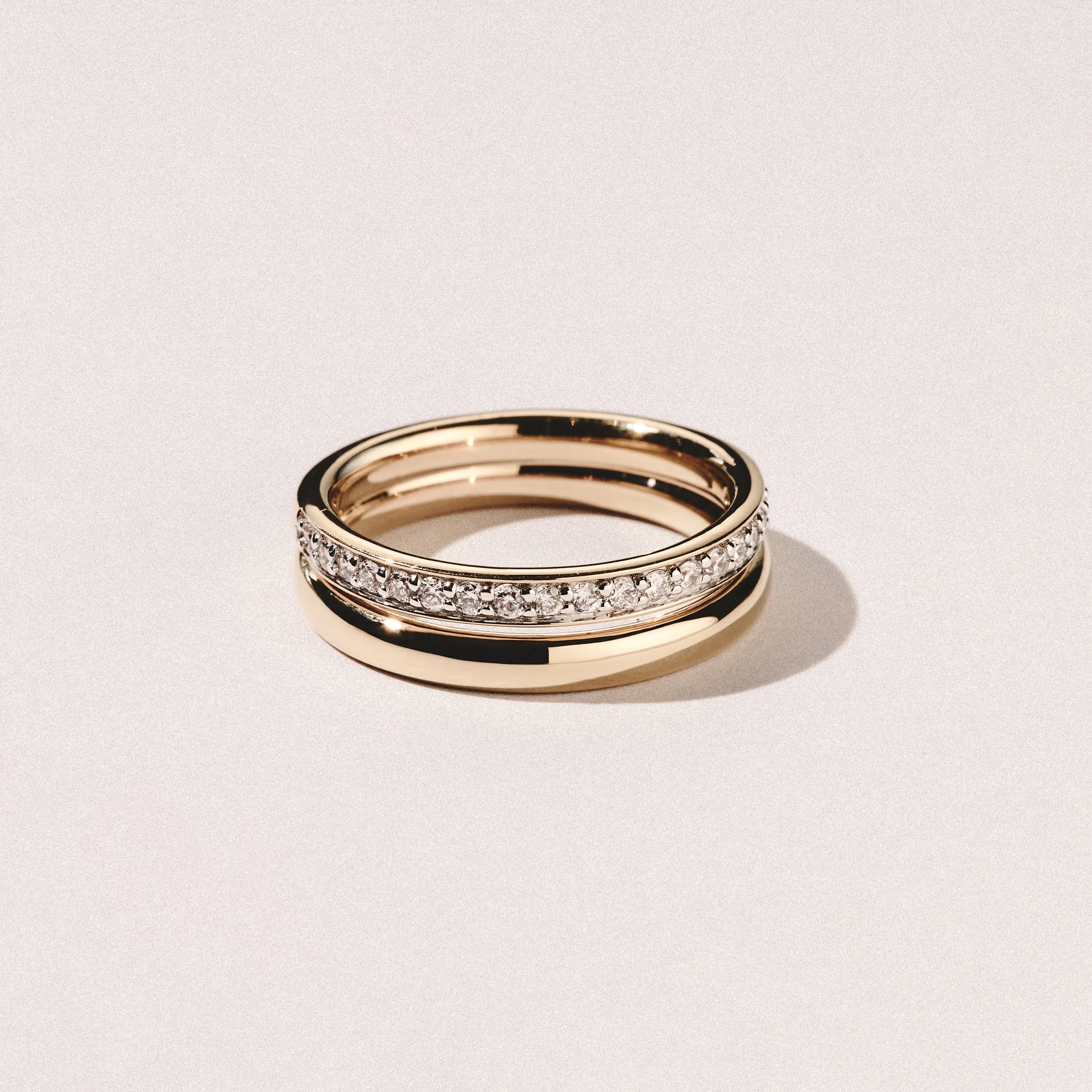 Duo Curve Stacking Lab Diamond Ring 0.26ct in 9K Gold - Image 6
