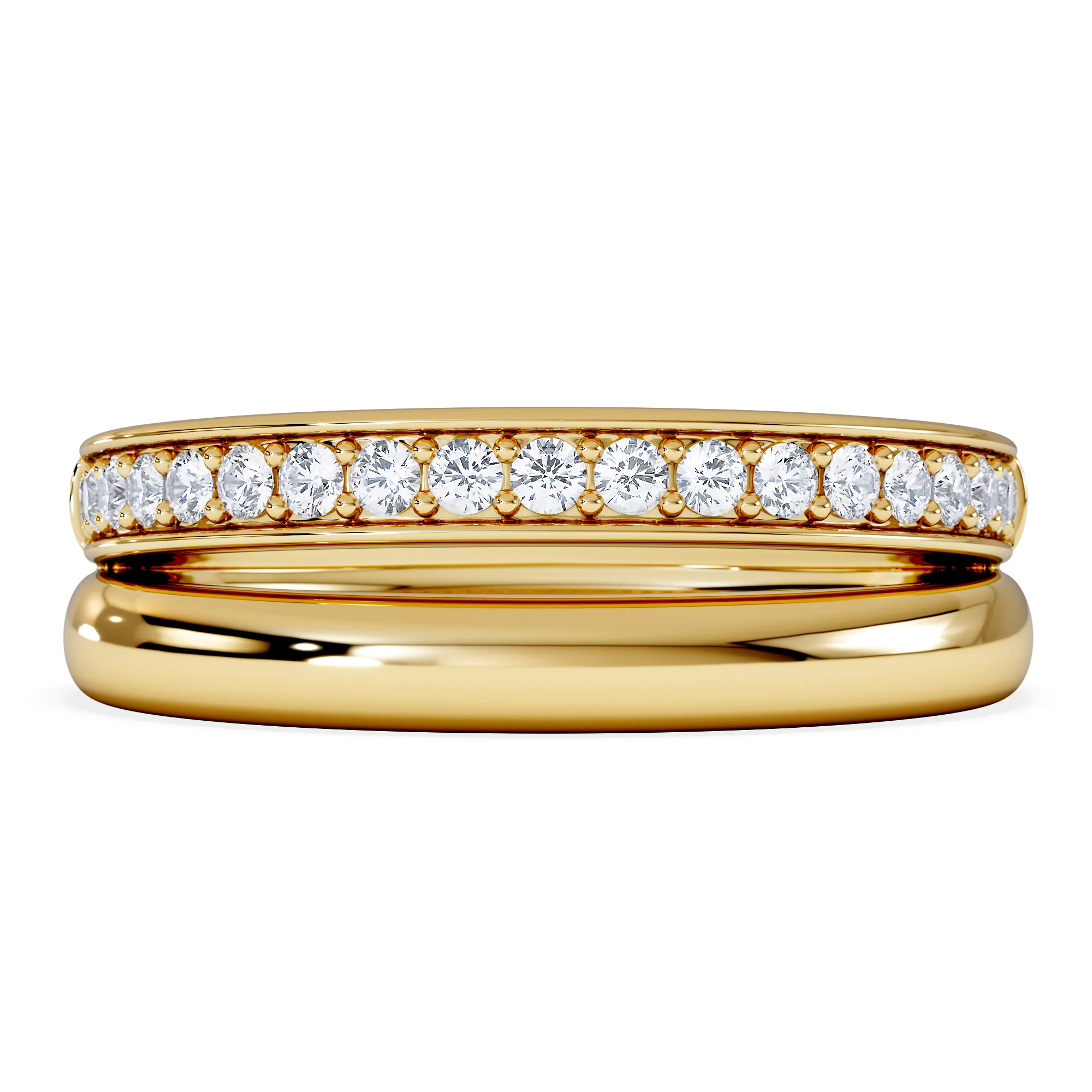 Duo Curve Stacking Lab Diamond Ring 0.26ct in 9K Gold - Image 7