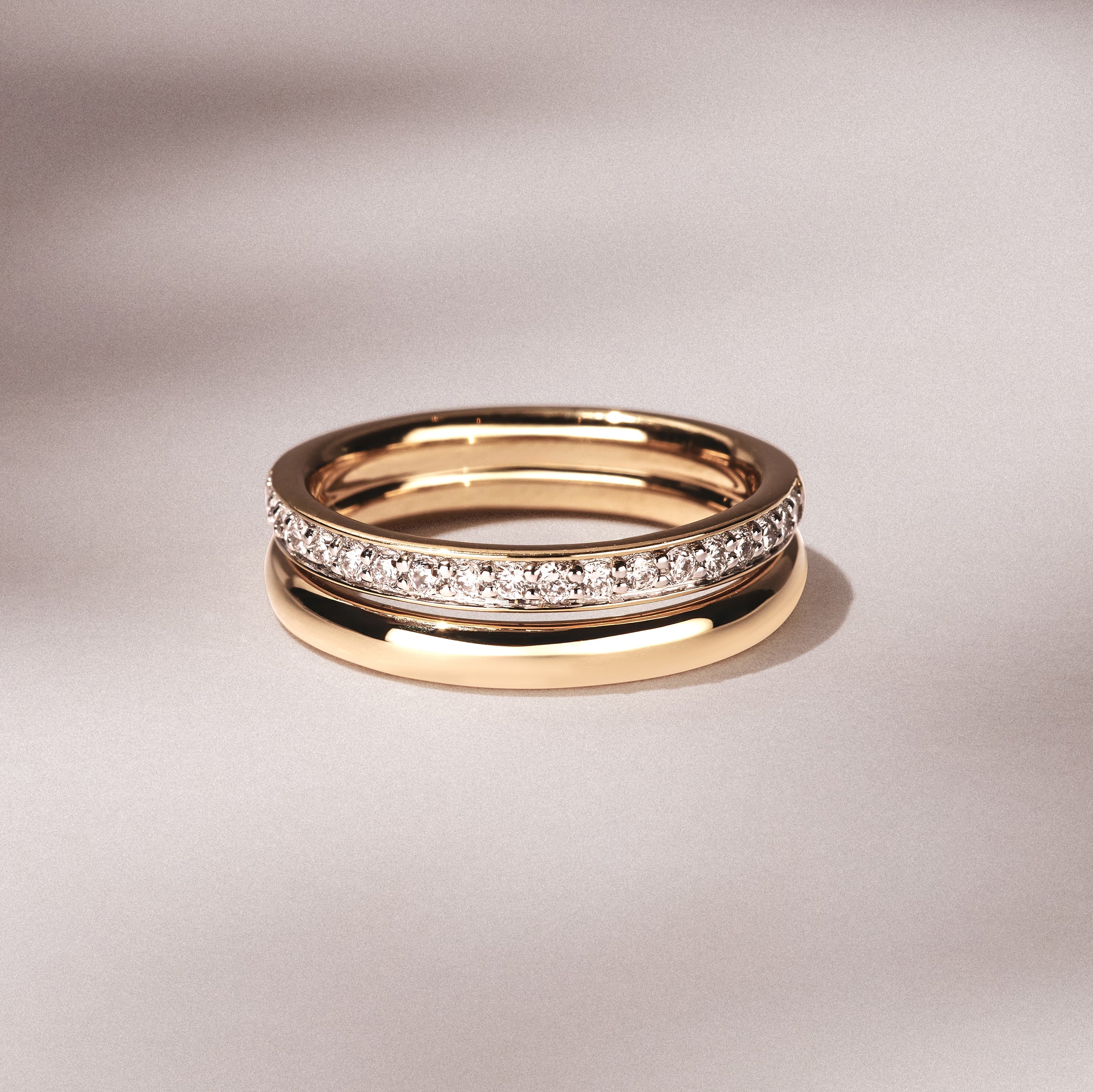 Duo Curve Stacking Lab Diamond Ring 0.26ct in 9K Gold - Image 8