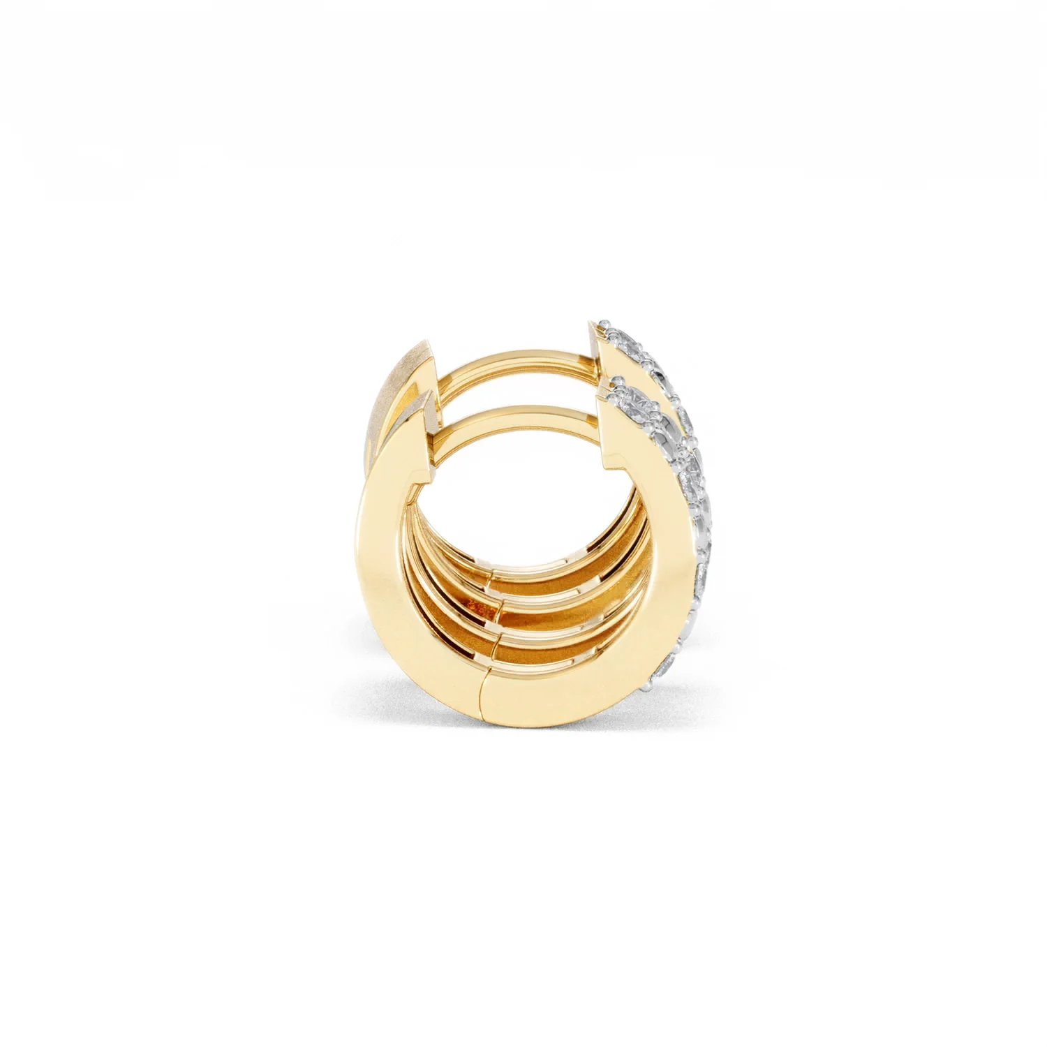 Duo Row Huggie Lab Diamond Earrings 0.22ct in 18K Gold Vermeil - Image 29